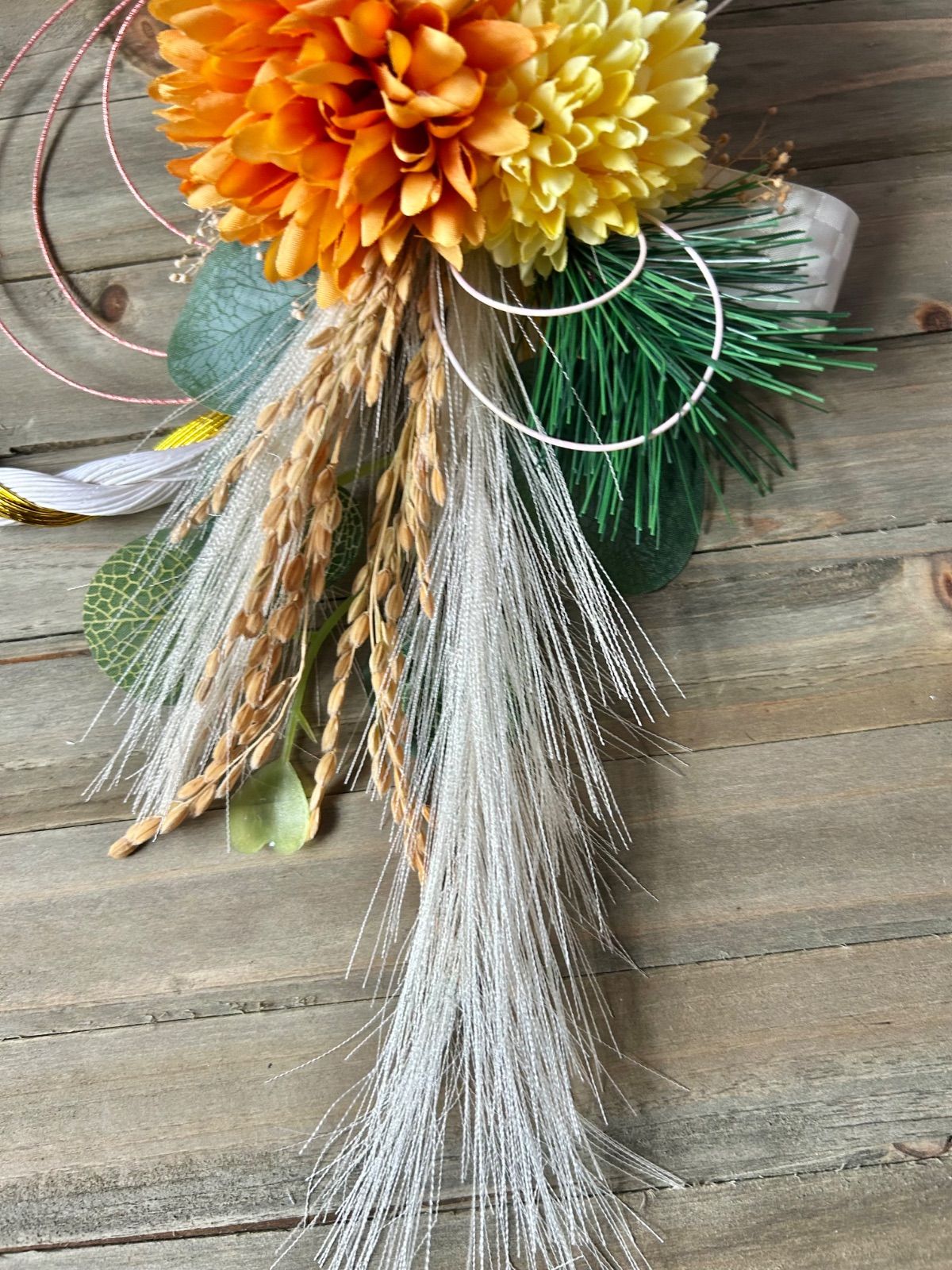 ◇◆しめ縄リース◆しめ縄◇お正月飾り No.74 カラー八の字しめ縄リース2024 ハンドメイドお正月飾り 玄関