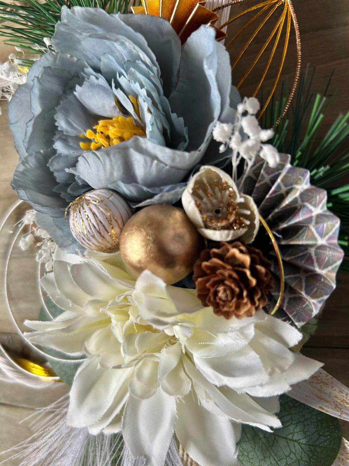 7-199 しめ縄リース しめ縄飾り お正月飾り お正月リース カラー