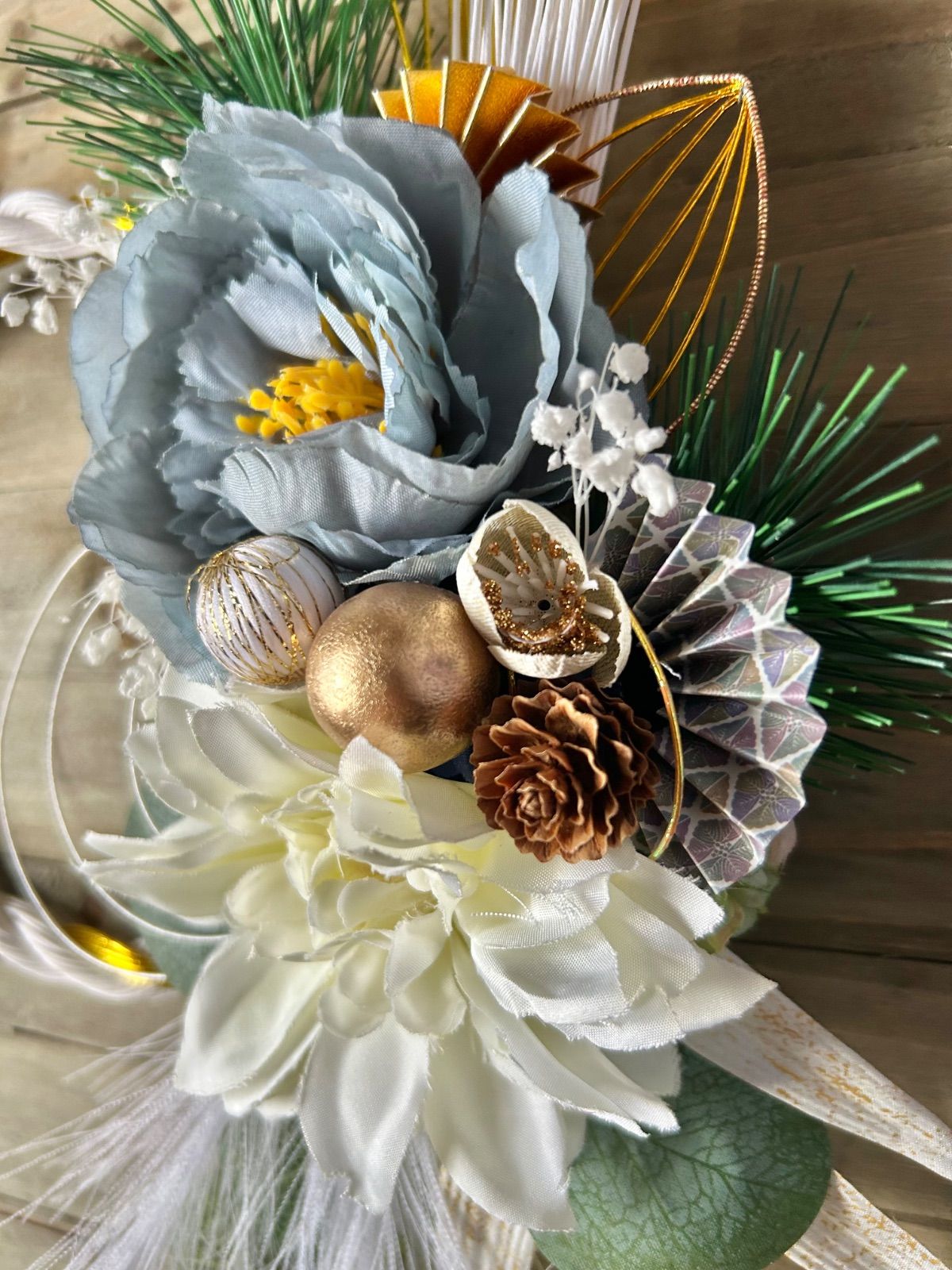 7-199 しめ縄リース しめ縄飾り お正月飾り お正月リース カラー