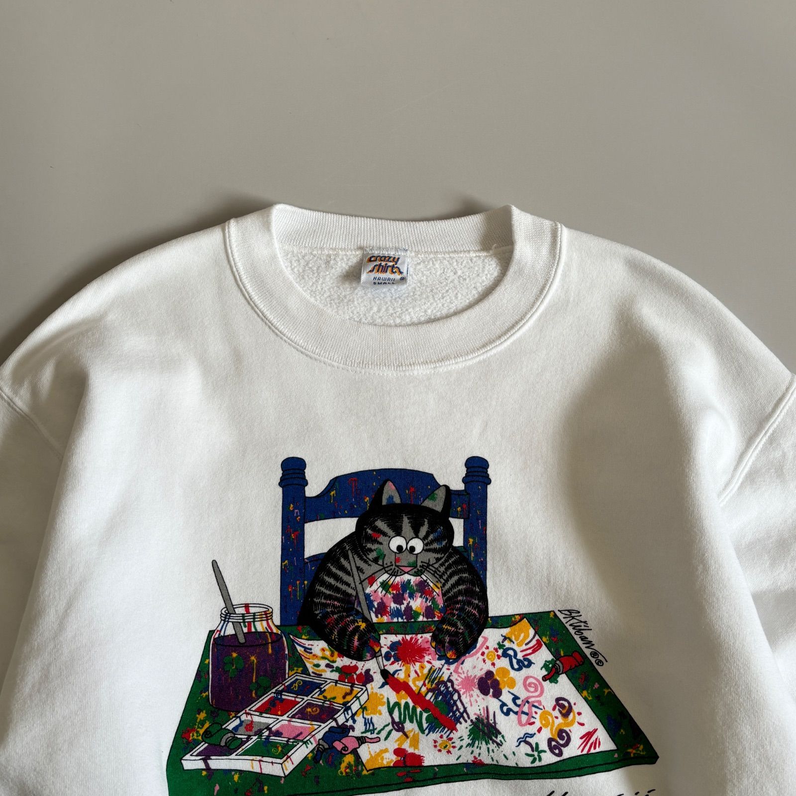 90s~ usa製 crazy shirts クリバンキャット B.Kliban ネコ 絵の具