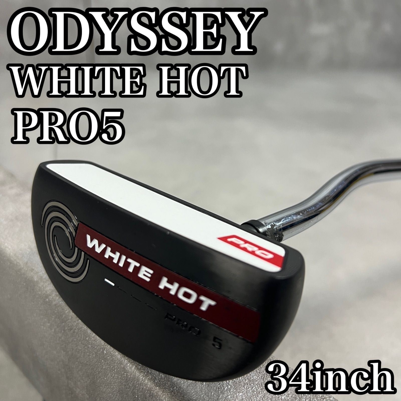 フォローで割引 ODYSSEY オデッセイ WHITE HOT PRO 5 ホワイトホットプロ5 メンズゴルフパター 34インチ マレット型 右 スチールシャフト -03