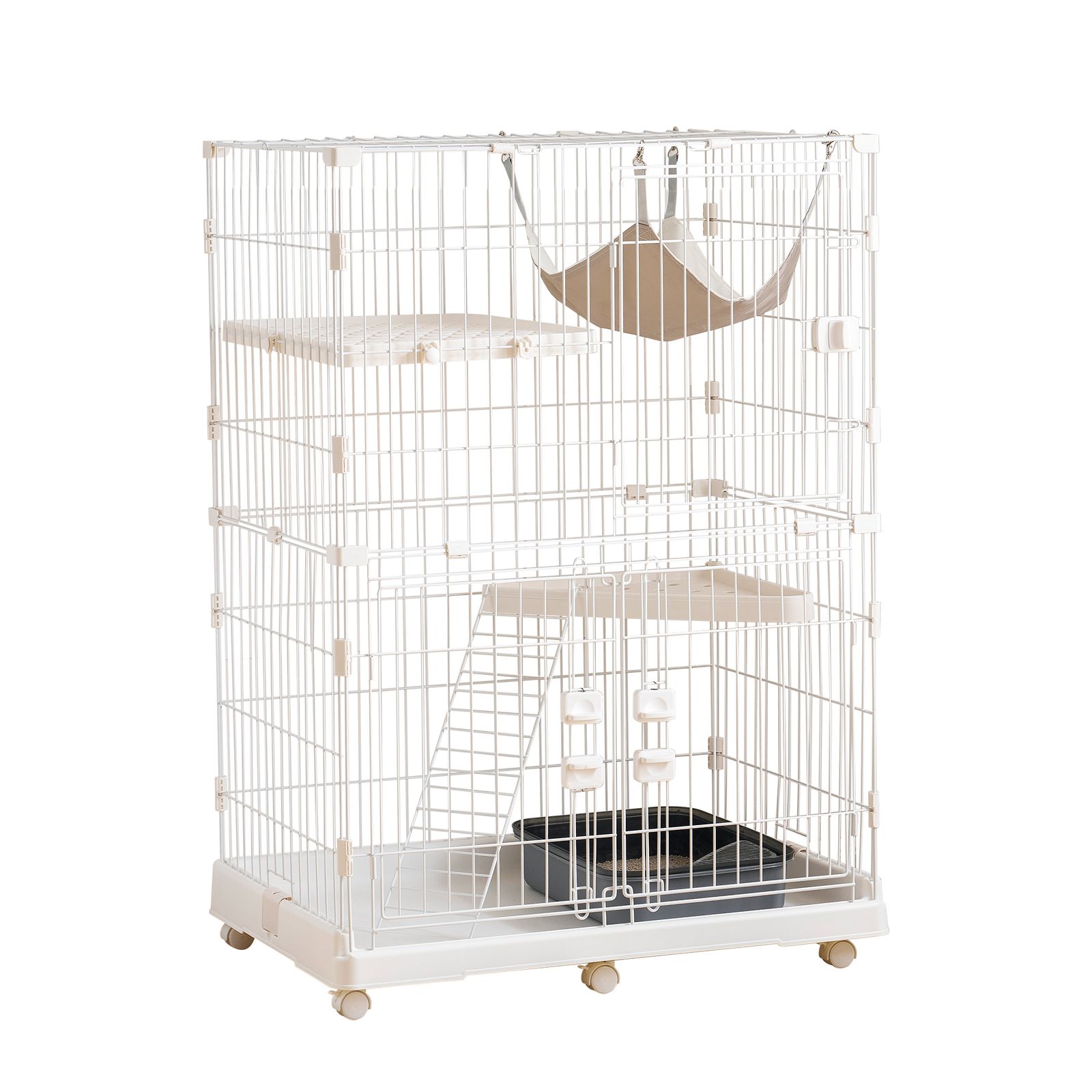 2025年新仕様】猫 ケージ 収納型 キャットケージ 2段 1段2段可能