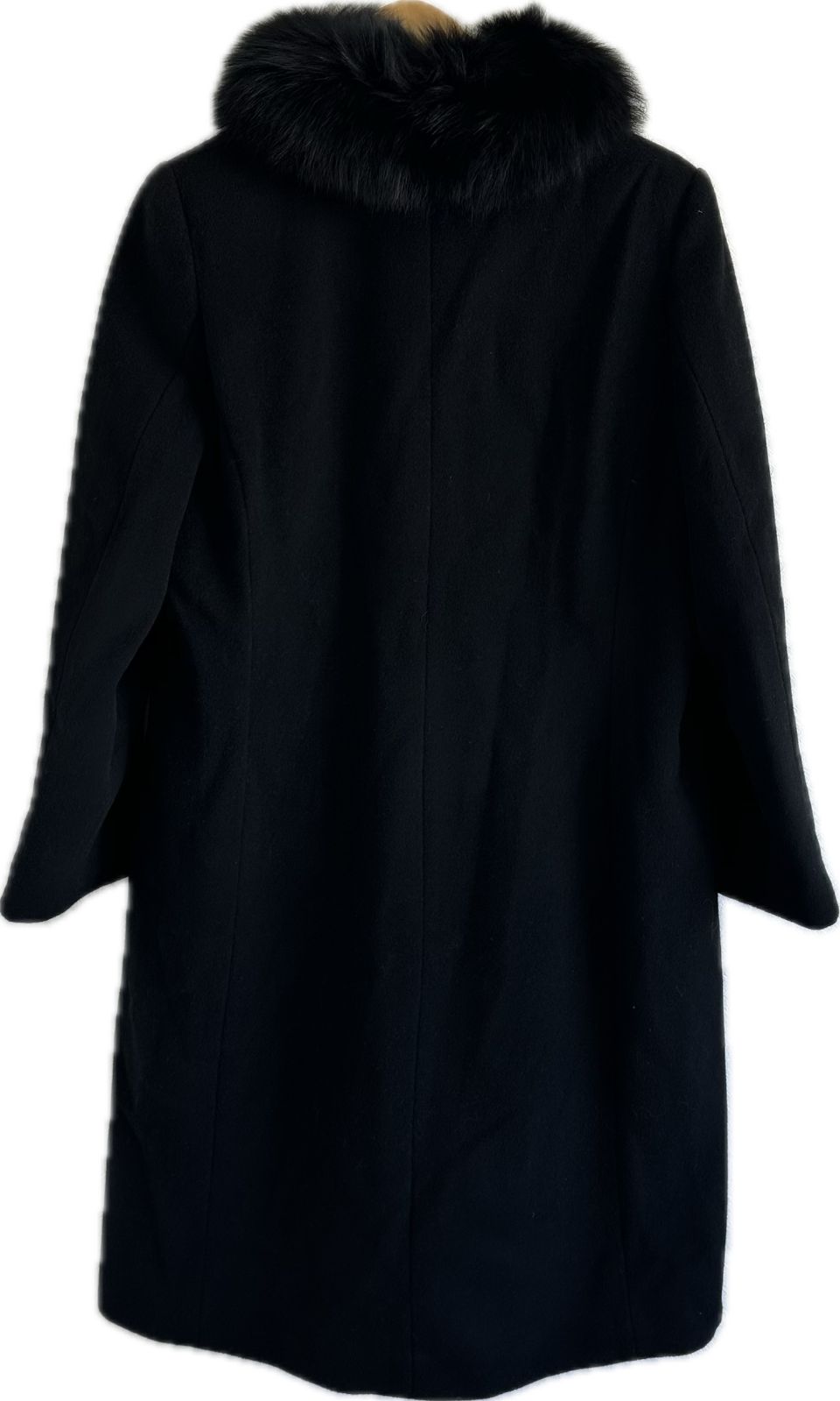 極美品♡カシミヤ100% バルマン ロングコート　着丈124 XL相当　黒 カシミヤファブリック ブラック ロングコート 極美品♡カシミヤ100