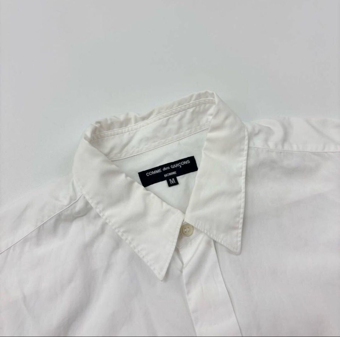 COMME des GARÇONS SHIRT 刺繍タグ ホワイト長袖シャツ S 23ss 2023 COMME des GARCONS HOMME コム デ ギャルソン オム 綿