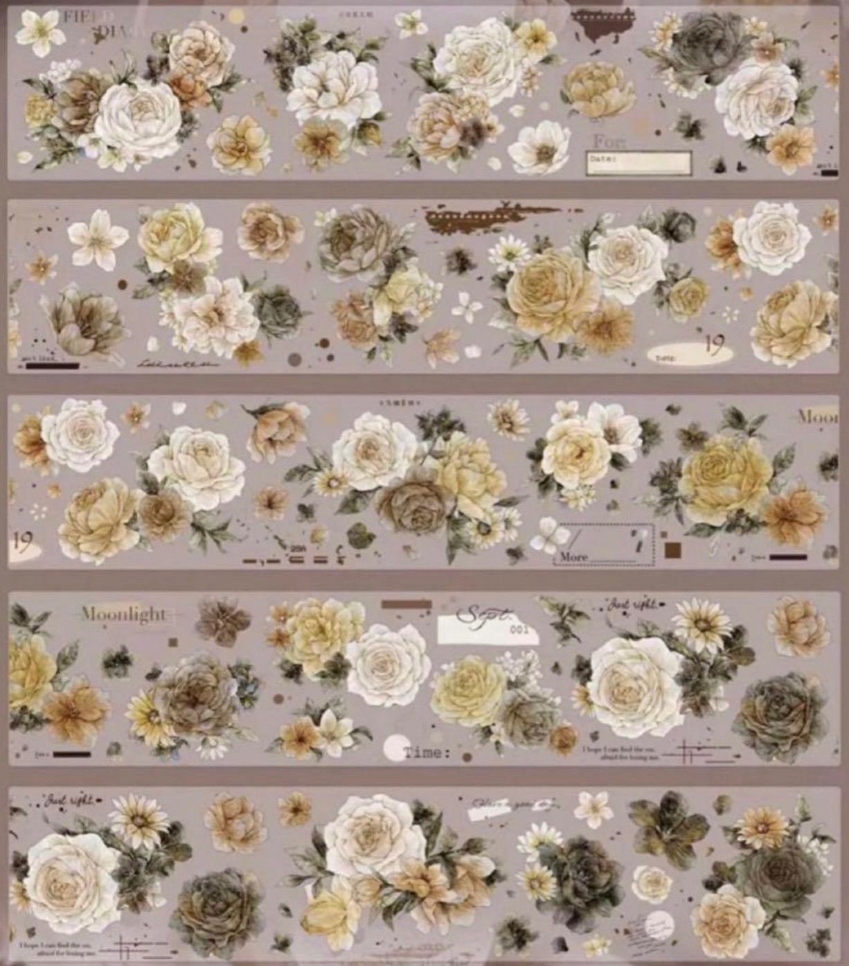 PET 6cm×6m 焦糖拿铁 海外マスキングテープ 海外マステ 花 - メルカリ