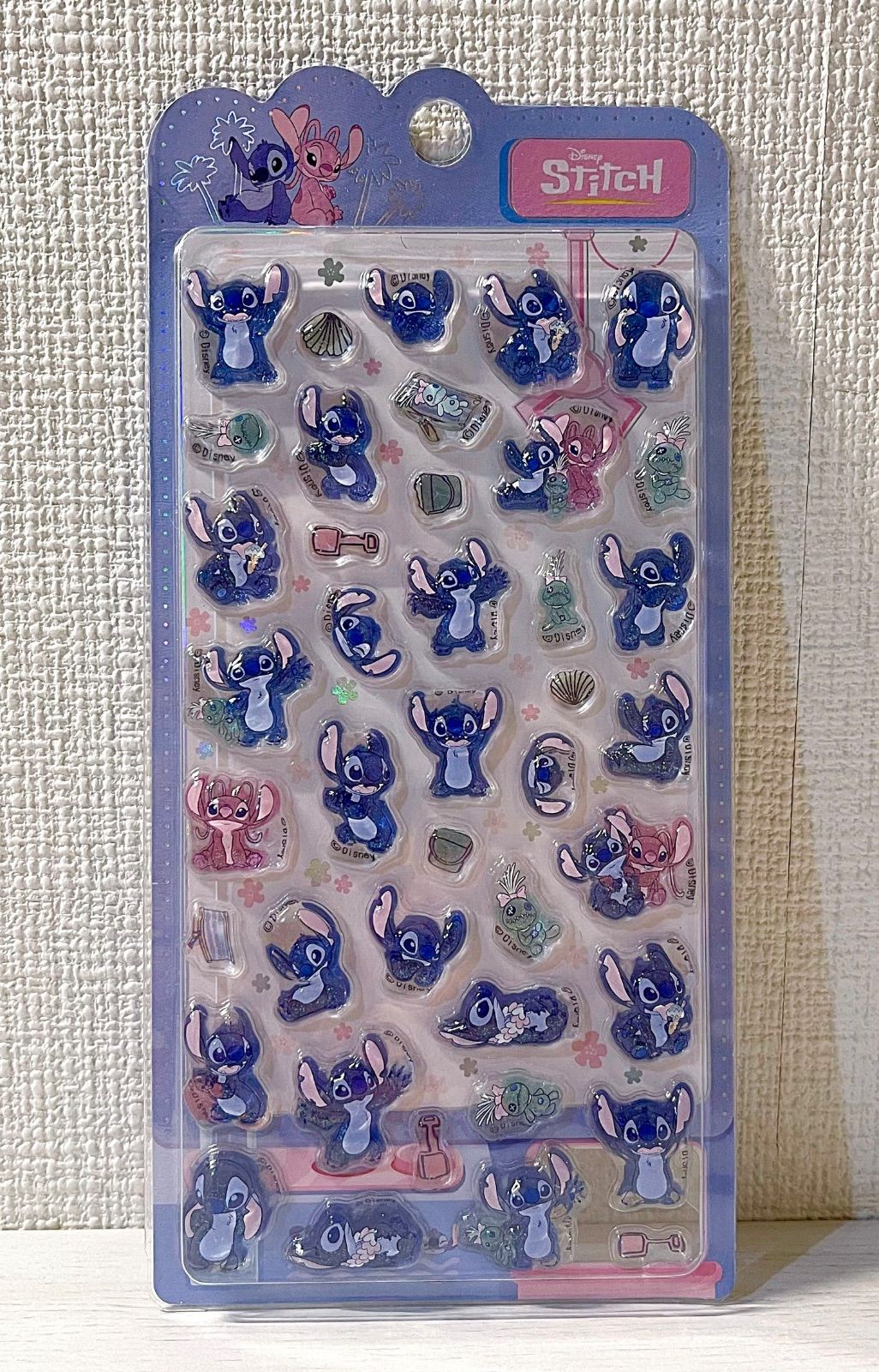 ディズニー　うるちゅる　プチドロ　立体シール　22点　セット ラスト1点】スティッチ ドロップシール ディズニー うるちゅる 立体