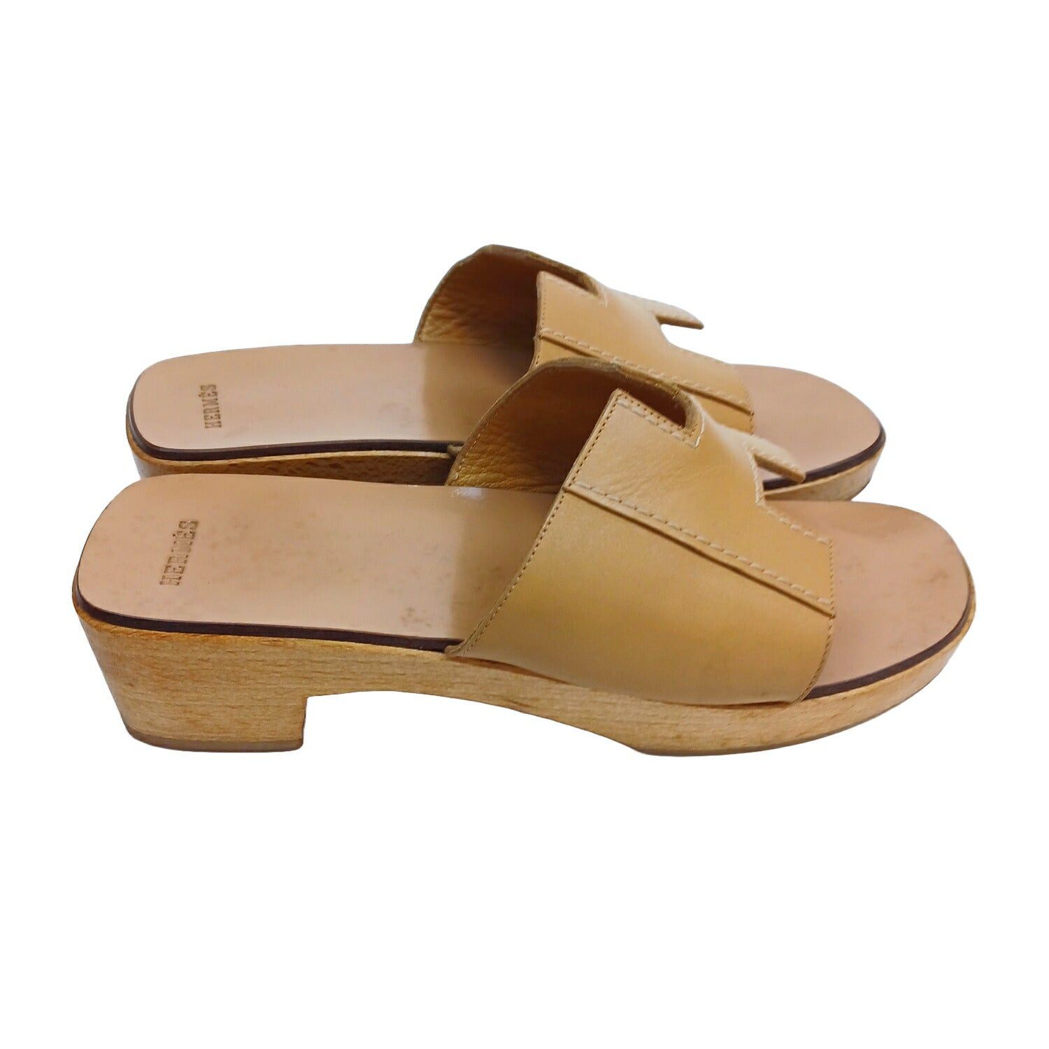 エルメス HERMES ウッドソール サンダル HERMES エルメス サンダル 35 ケブラールH ウッドソール - メルカリ