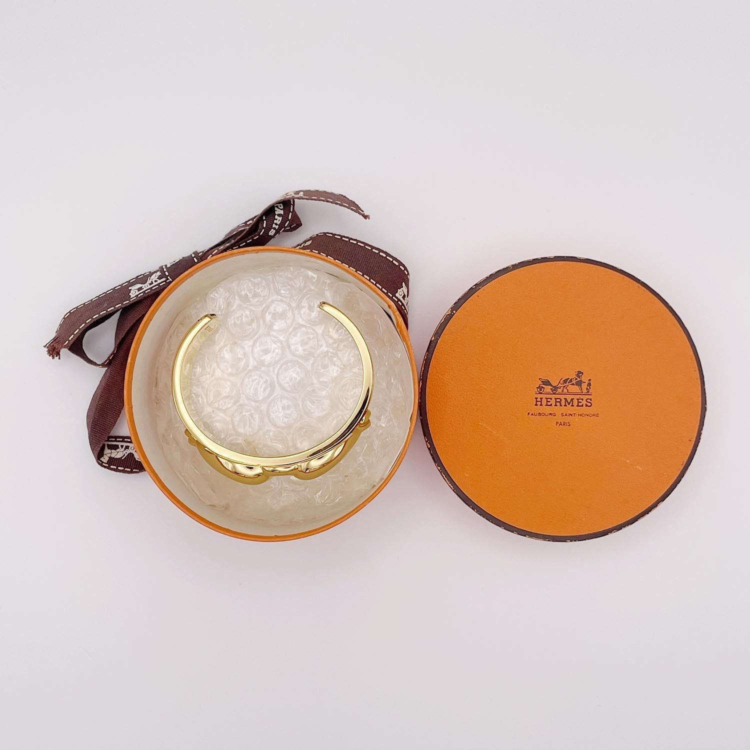 HERMES エルメス カフバングル メタル×レザー ブレスレット 
