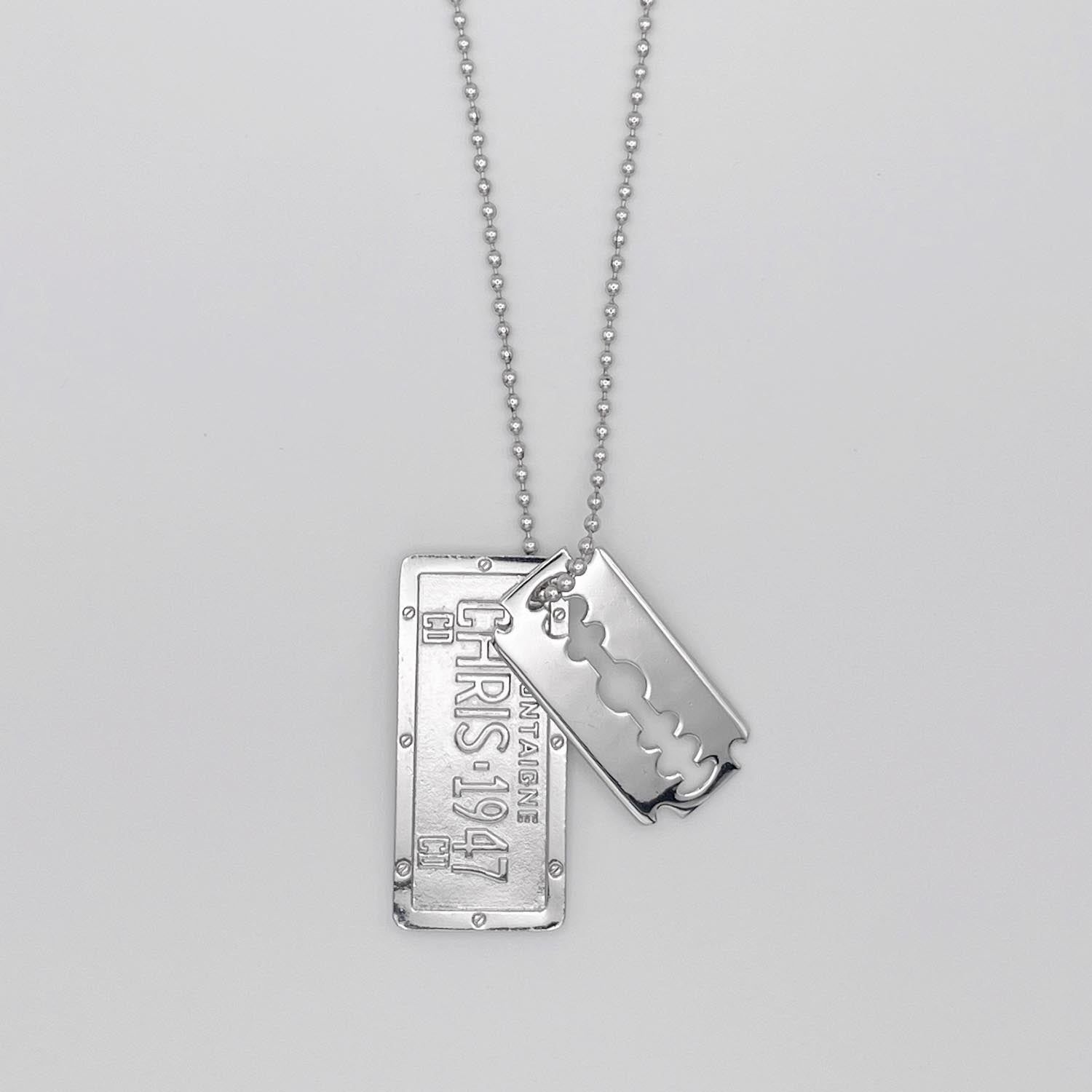 Dior ディオール プレート カミソリ ネックレス シルバー ヴィンテージ