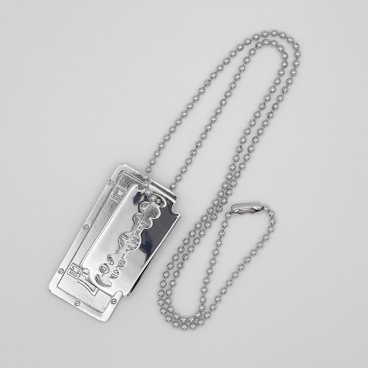 Dior プレート ネックレス カミソリ シルバー ディオール Dior ディオール プレート カミソリ ネックレス シルバー ヴィンテージ