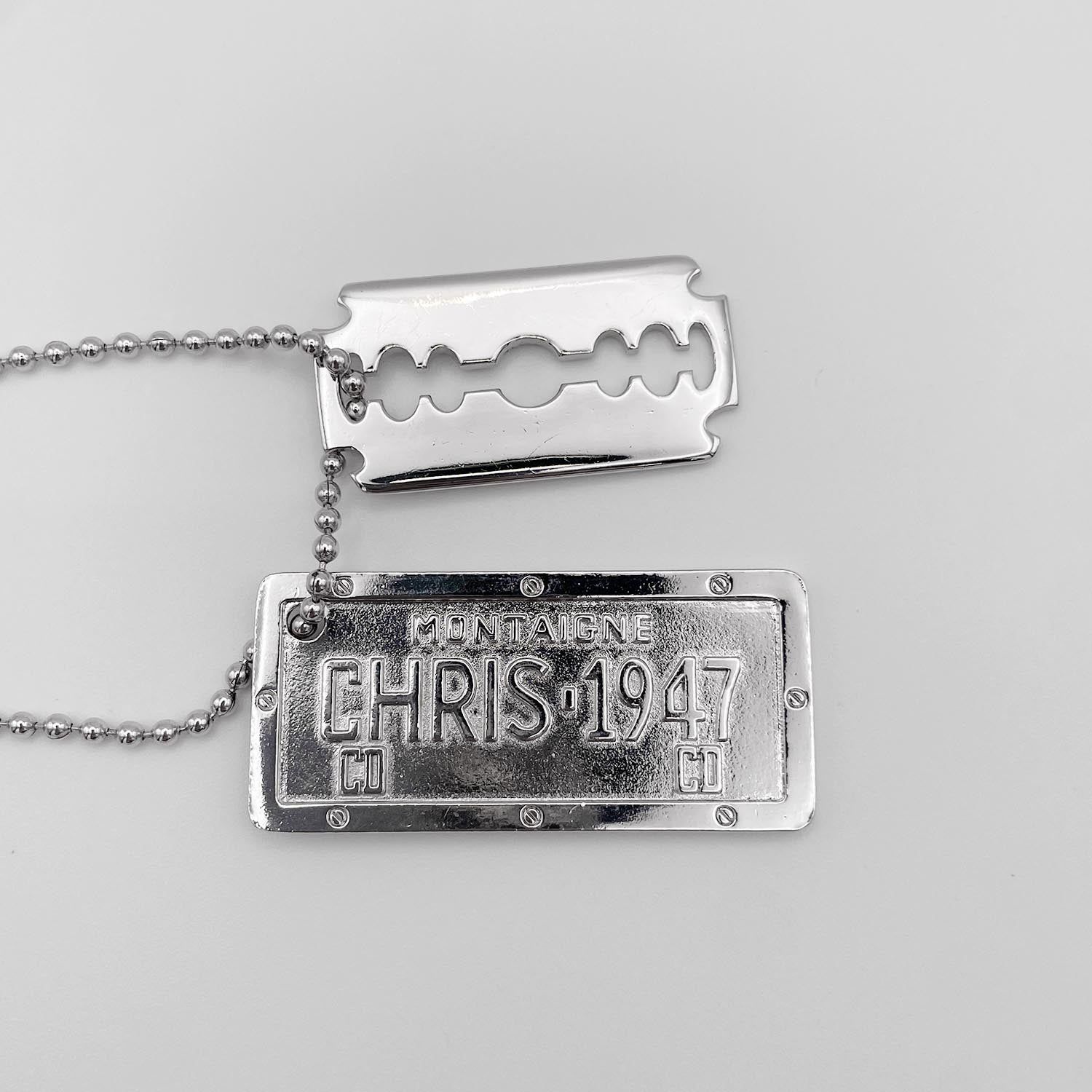 Dior プレート ネックレス カミソリ シルバー ディオール Dior ディオール プレート カミソリ ネックレス シルバー ヴィンテージ