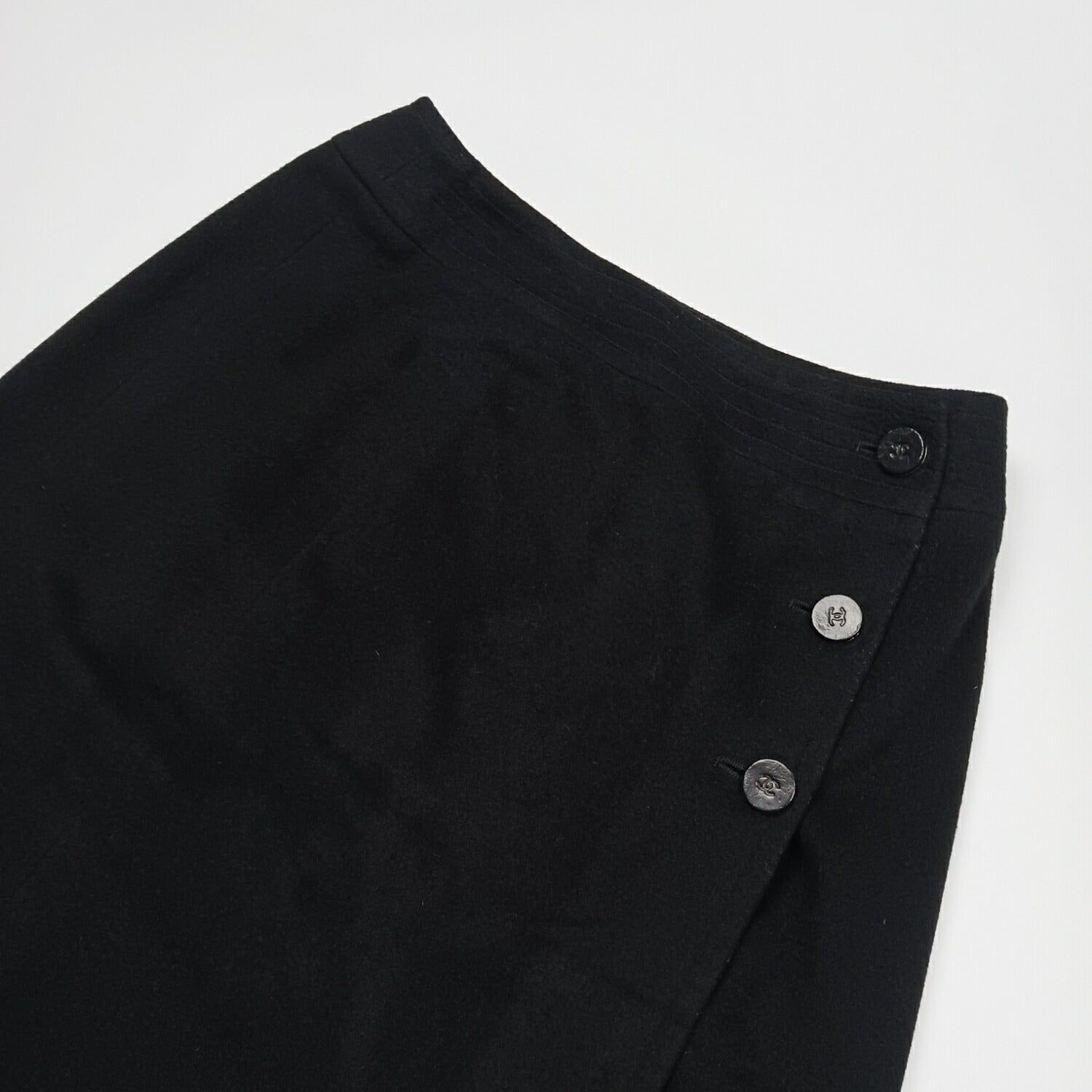 CHANEL シャネル ラップスカート カシミヤ100％ ブラック 36 - メルカリ