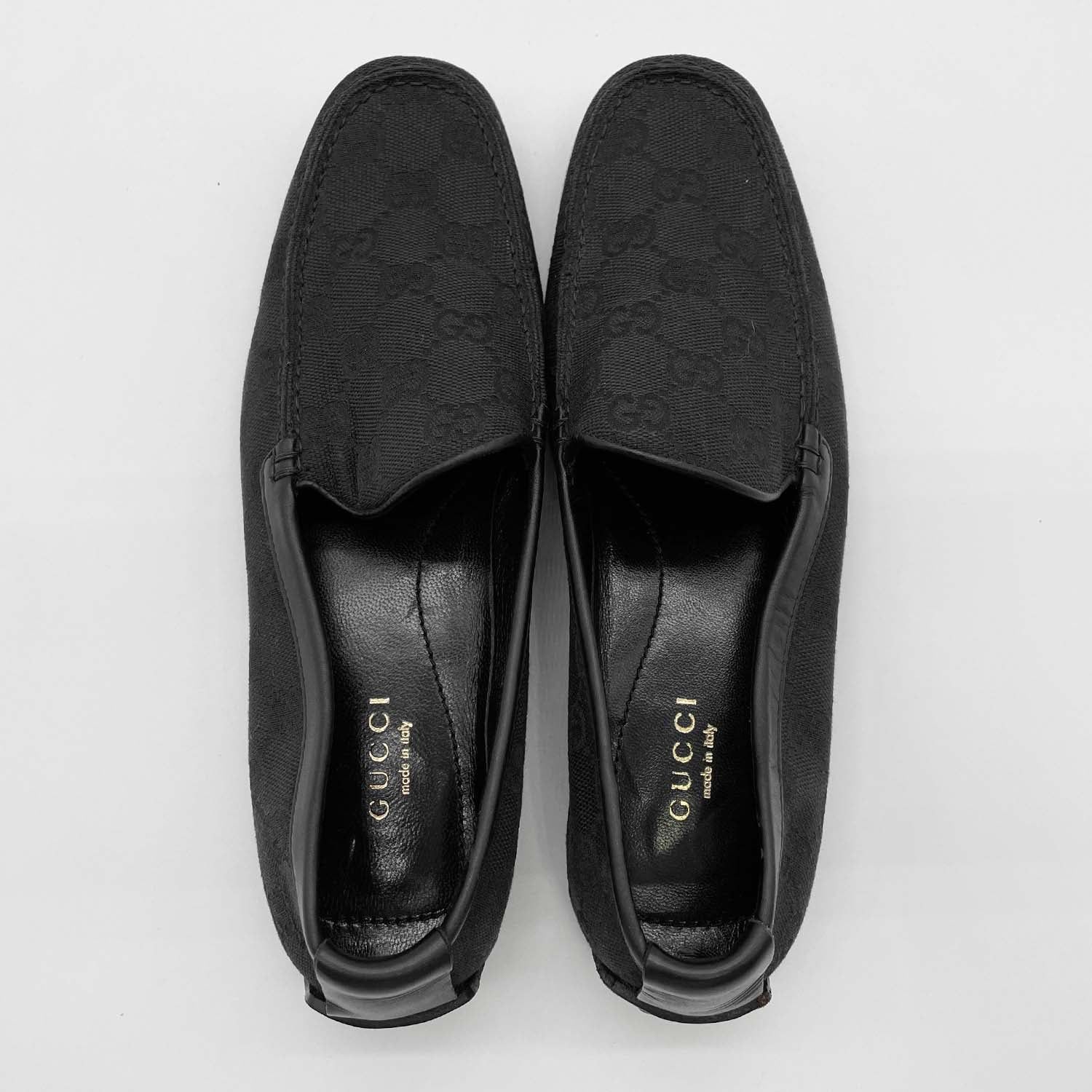 グッチ ドライビングシューズ GGキャンパス黒 36 グッチ ドライビング