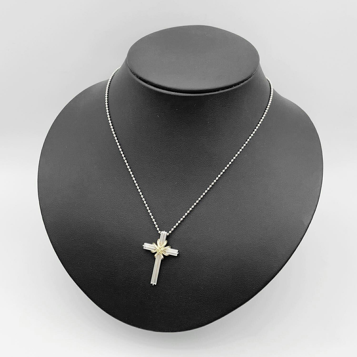 【美品】ティファニー シグネチャークロス ネックレス 925 社外チェーン Tiffany&Co. ティファニー シグネチャークロス ネックレス 社外