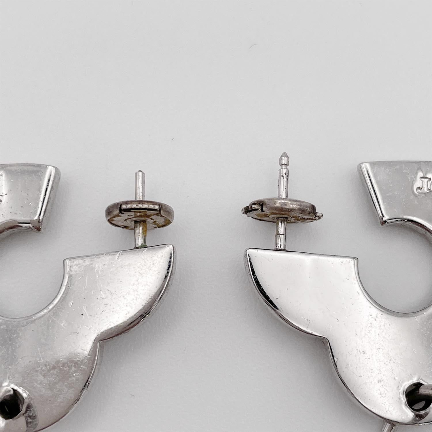 Dior ディオール ピアス ハート ラインストーン シルバー - メルカリ