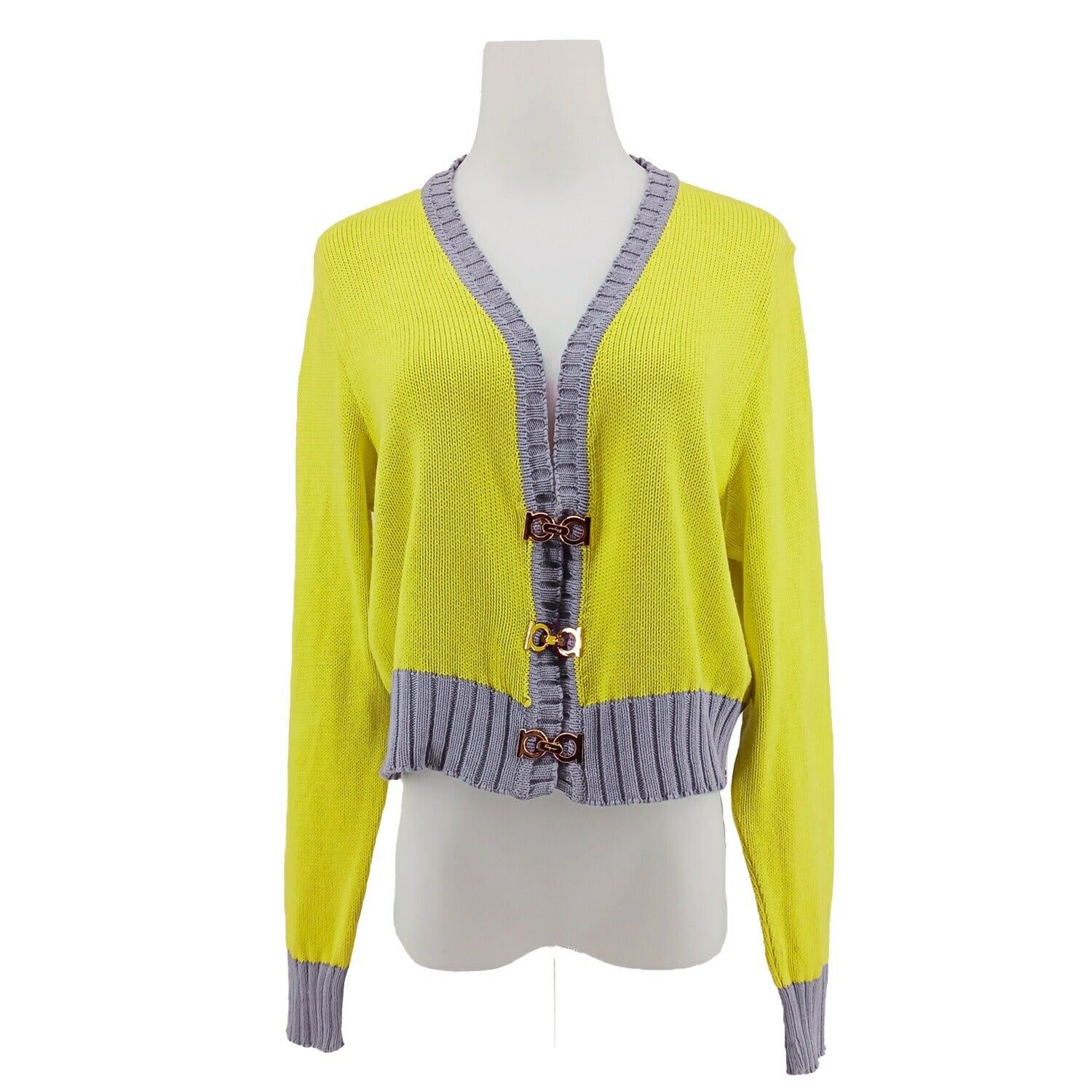 Salvatore Ferragamo フェラガモ カーディガン イエロー L レディース