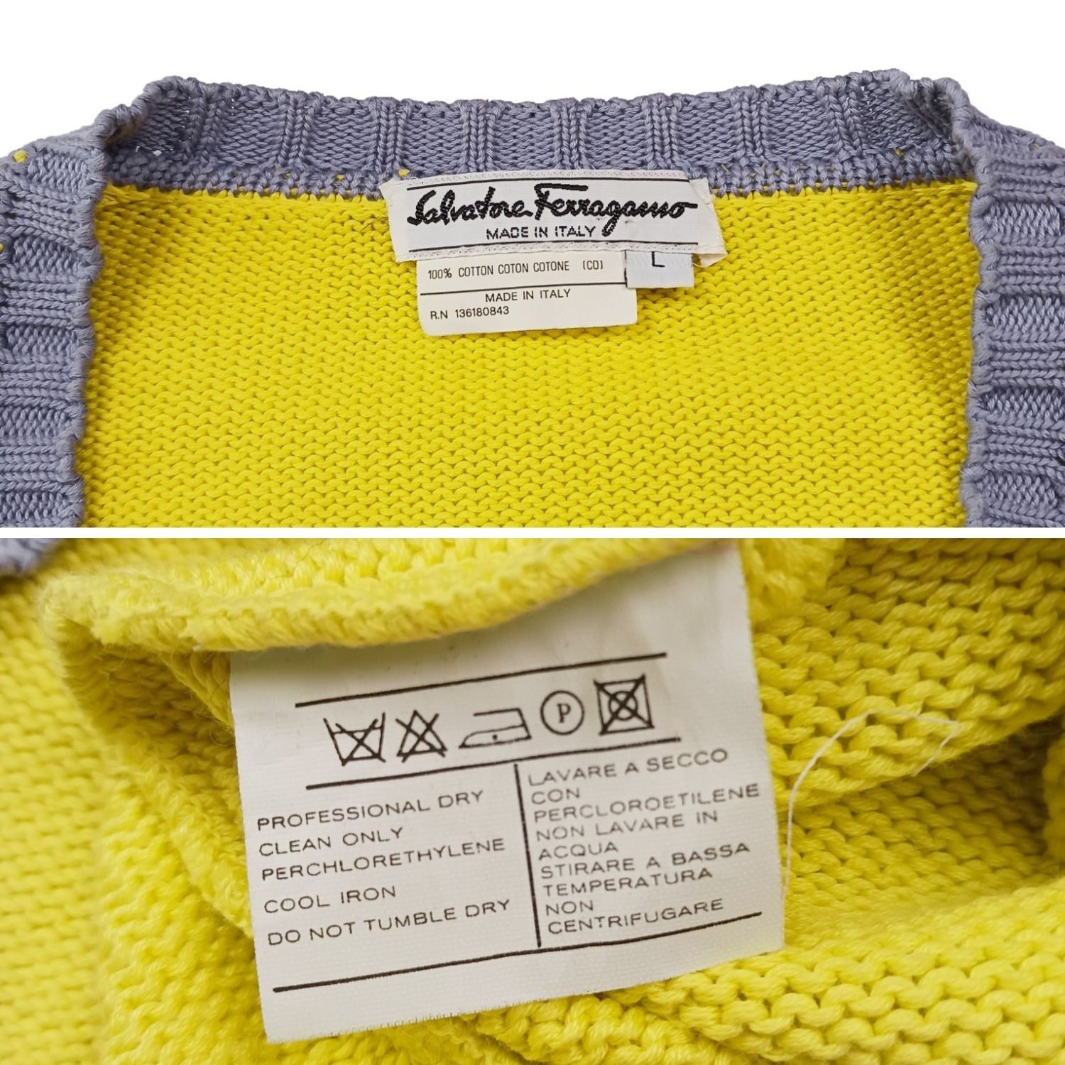 Salvatore Ferragamo フェラガモ カーディガン イエロー L レディース  