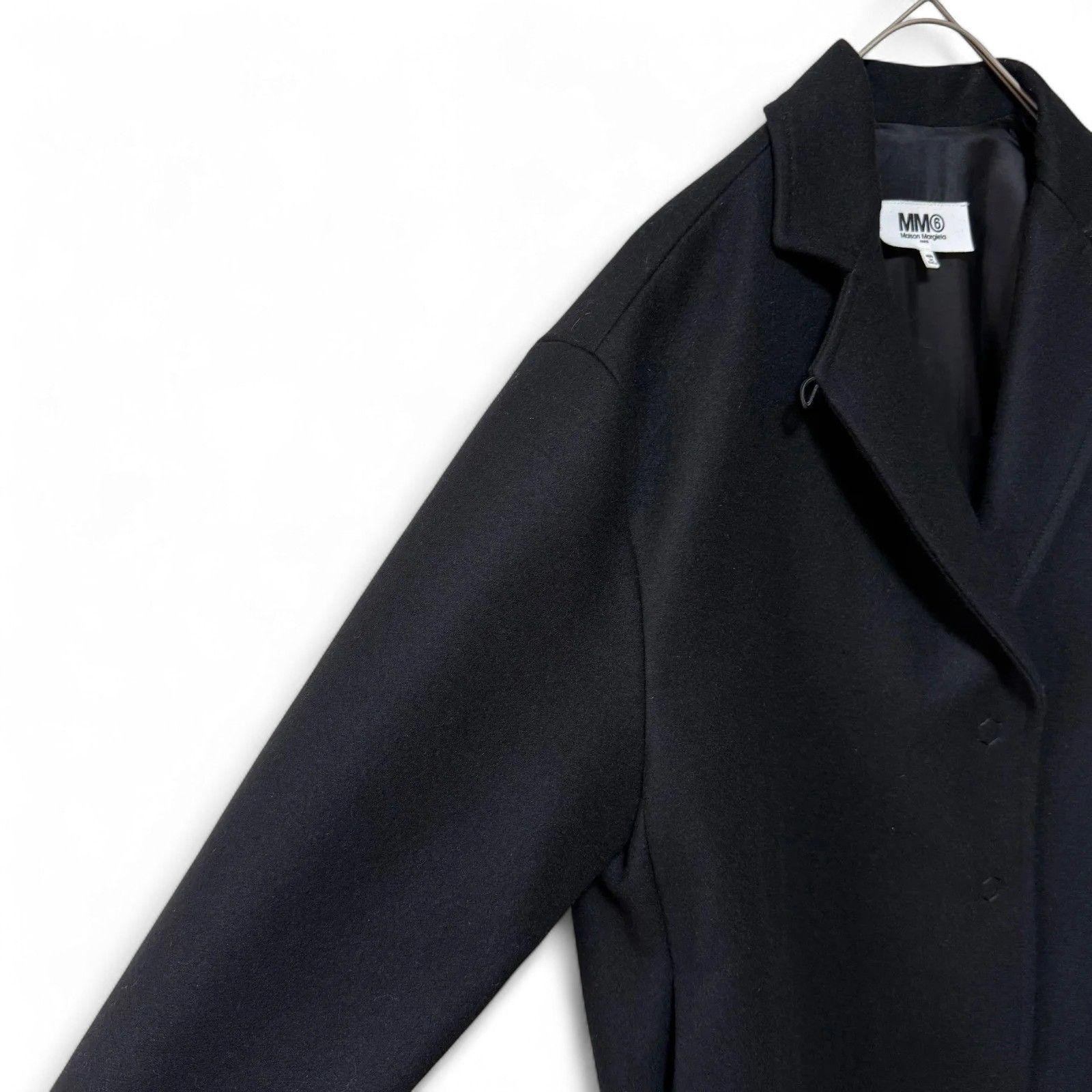 美品 MM6 マルジェラ ウール オーバーサイズ コクーンコート 黒