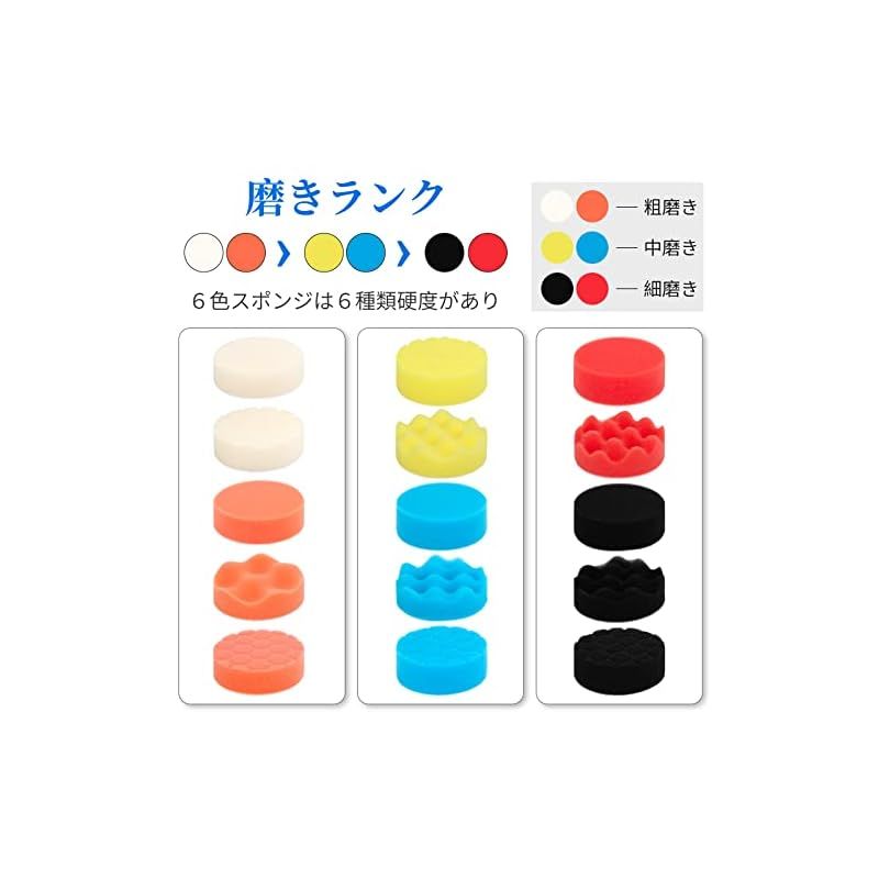 バブルスマッシャー　 迅速発送】TuxFezugポリッシャー バフ スポンジ 80mm 26点 円柱型六角