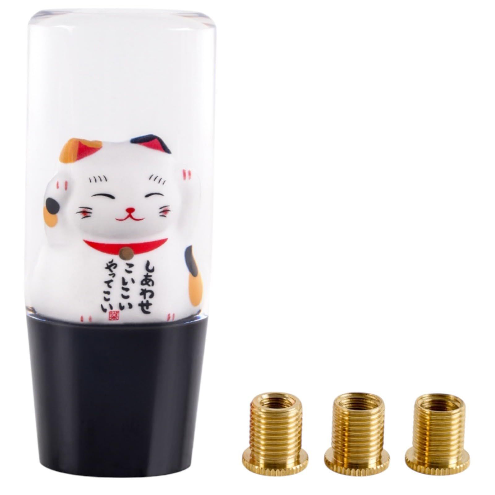 ヒカリカ シフトノブ 猫 ねこ 招き猫 おもしろシフトノブ トラック バス MT クリアシフトノブ かわいい ドリフト シフトレバー (棒タイプ) [棒タイプ]