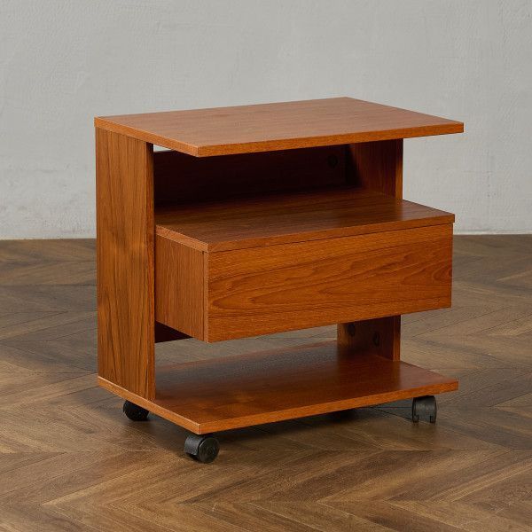 英国 ヴィンテージ ベッドサイド キャビネット ナイトテーブル チーク