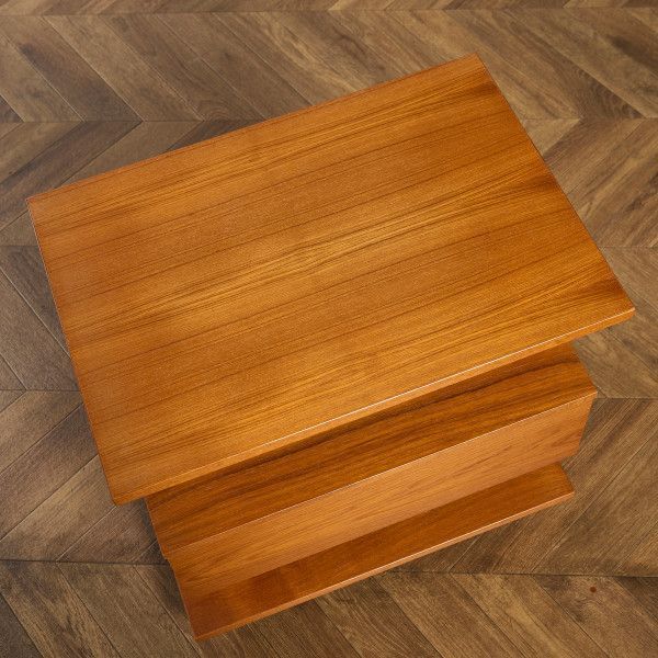 英国 ヴィンテージ ベッドサイド キャビネット ナイトテーブル チーク