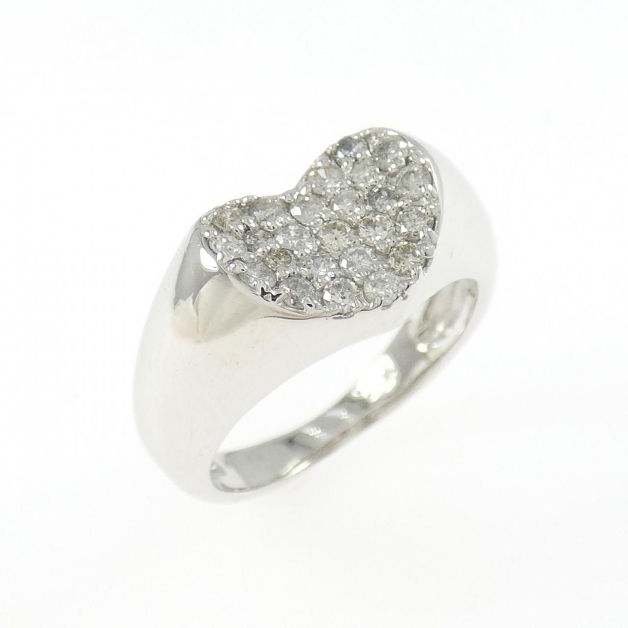 週末値下げハート型パヴェダイヤモンドピンキーリング K18 3.5号 K18WG ハート パヴェ ダイヤモンド ピンキー リング 0.31CT - メルカリ