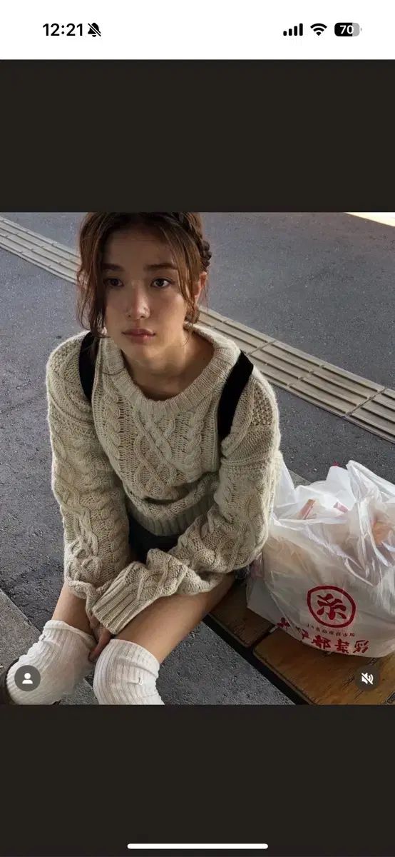 ザ・バーネット Tots 割引 Cable Knit Sweater_Ivory handknit cable