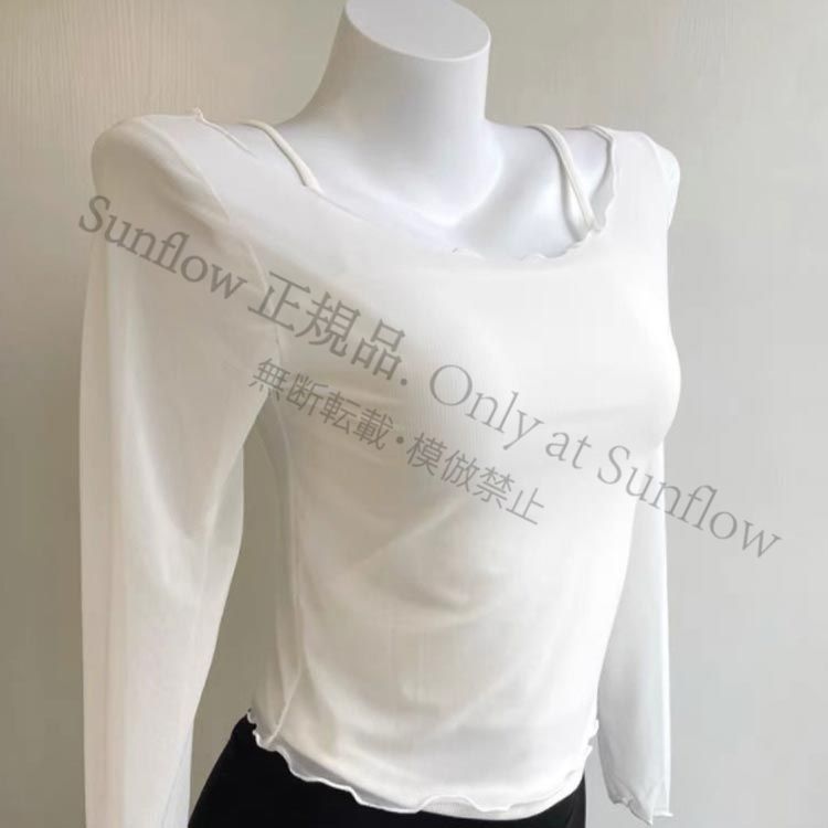 新品 ルルレモン トップス バレエ 長袖 フラワーメッシュ ピラティス