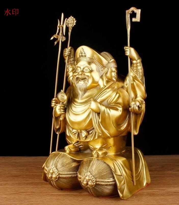 推薦 売れ筋 ☆仏教美術 精密細工 仏師で仕上げ品 七福神 三面大黒天