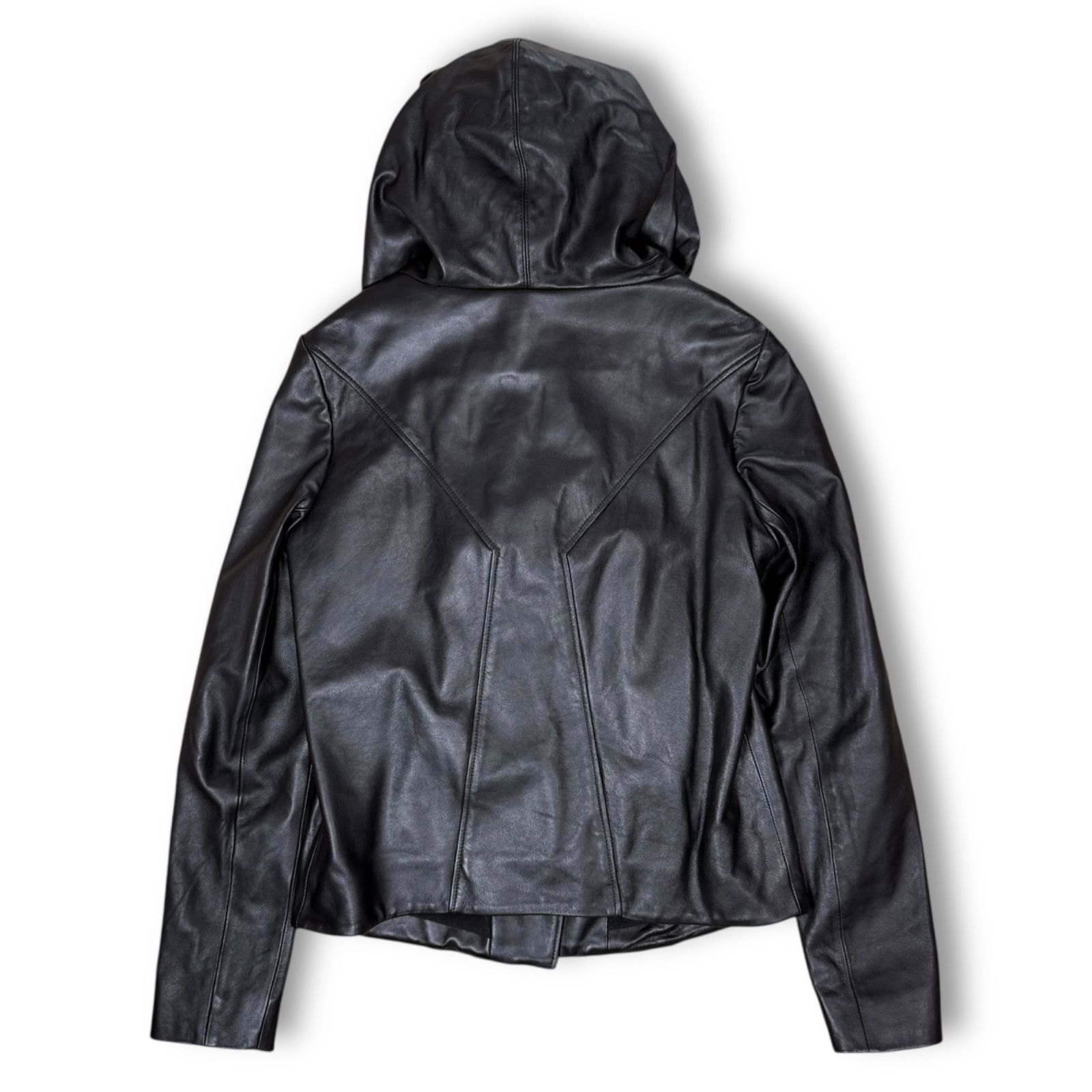 HELMUT LANG ブラック シングルライダースジャケット Helmut Lang zip-up Leather Jacket | Black | FARFETCH