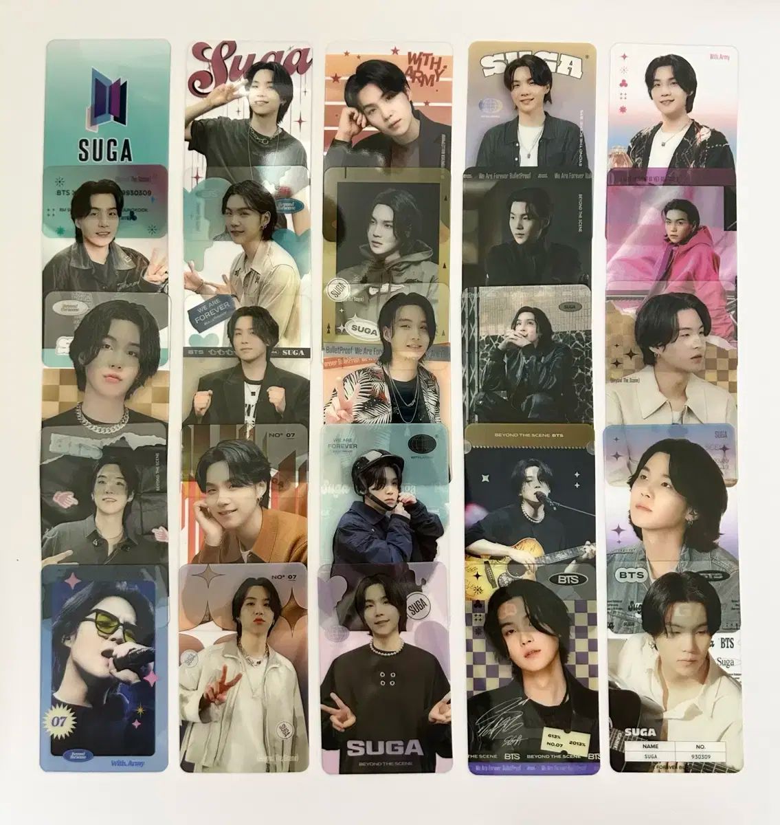 BTS シュガ トレカ BTS シュガ SUGA クリア アクリル トレカ 25枚 非公式グッズ - メルカリ