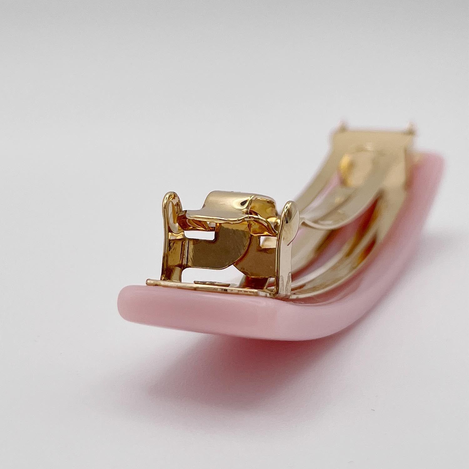 CELINE セリーヌ ロゴ バレッタ レジン ピンク ヘアアクセサリー