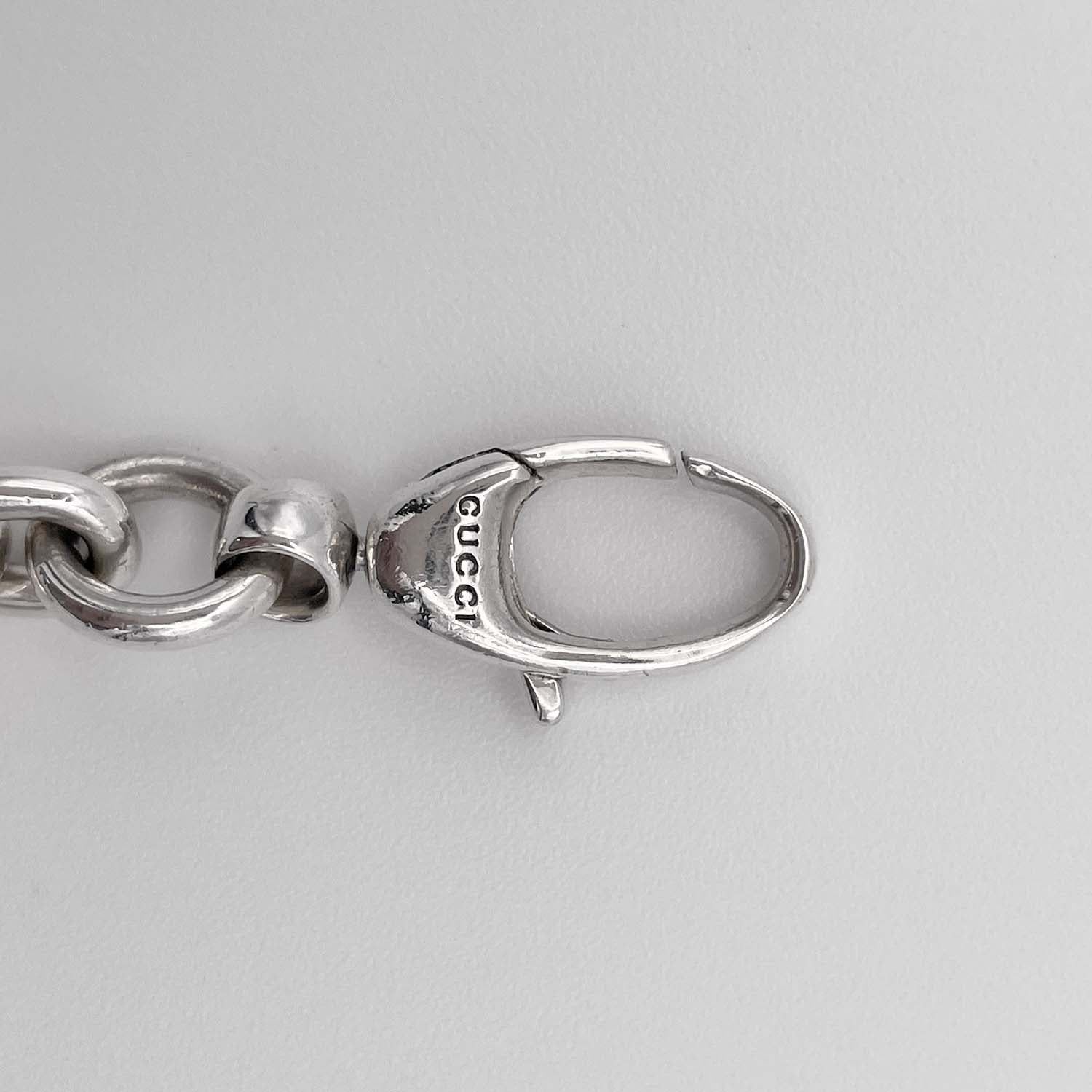 GUCCI グッチ 18cm ブレスレット ロゴプレート SV925 チェーン