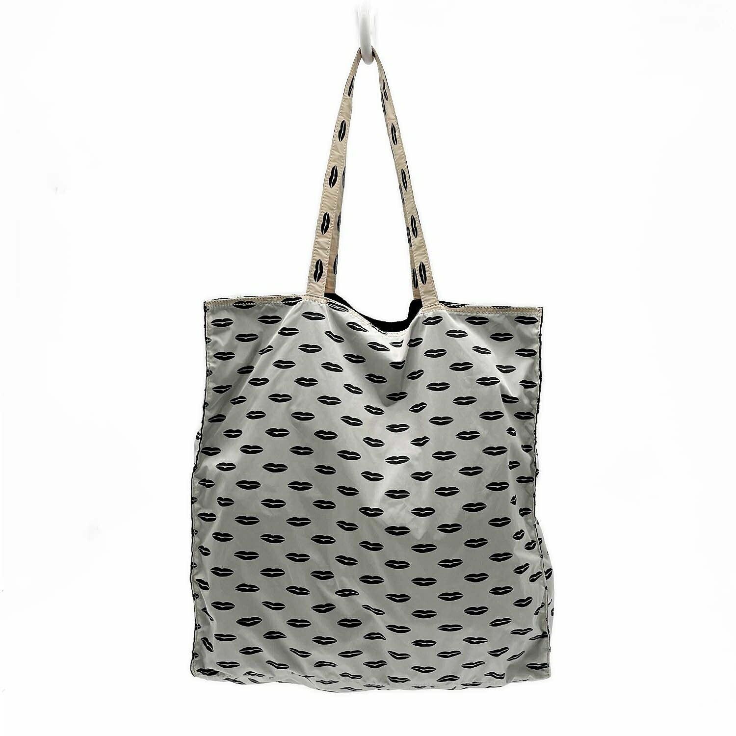 PRADA プラダ ナイロン エコバッグ トート リップ柄 リバーシブル 三角