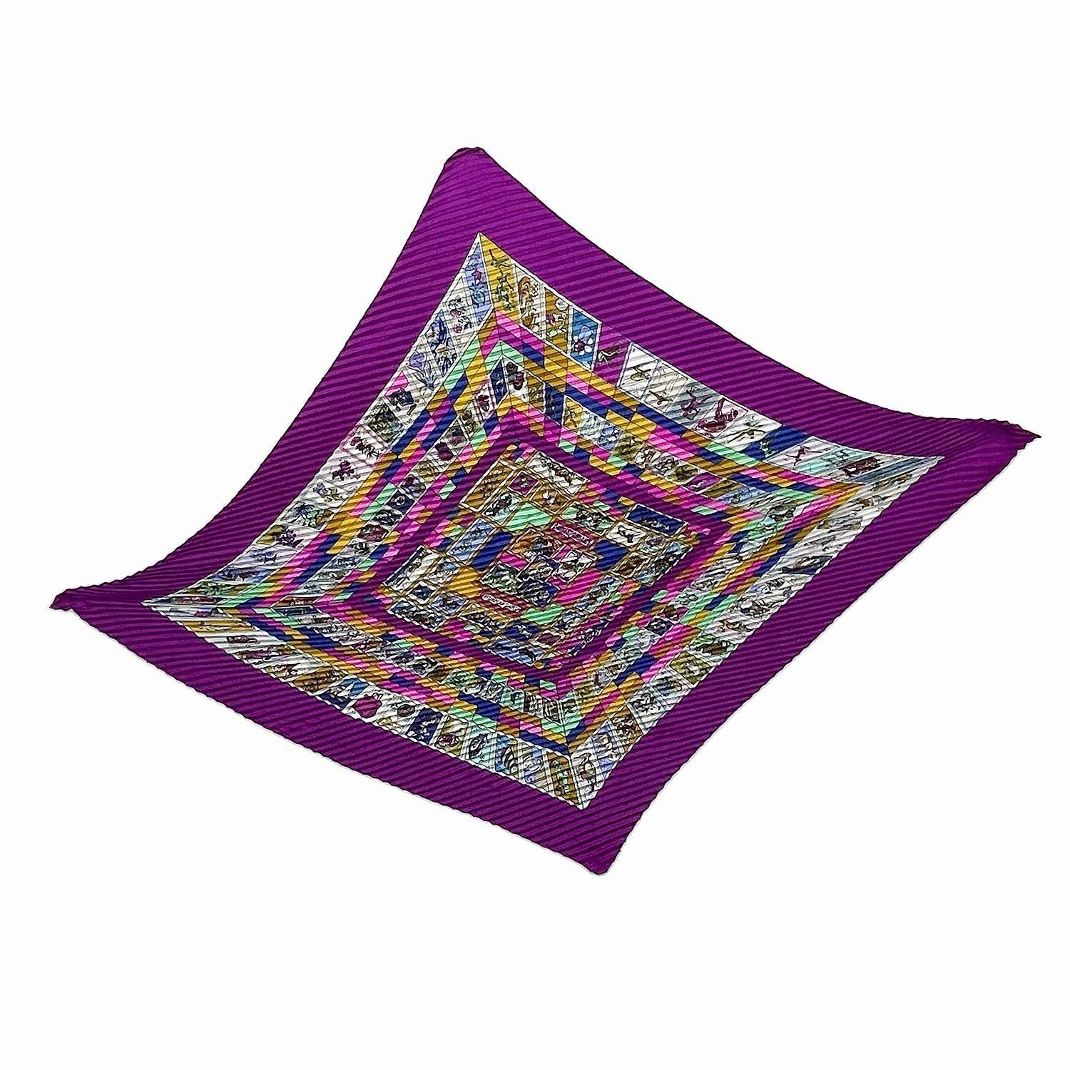 HERMES エルメス 卸売 プリーツカレ90 CORRESPONDENCE 文通 スカーフ