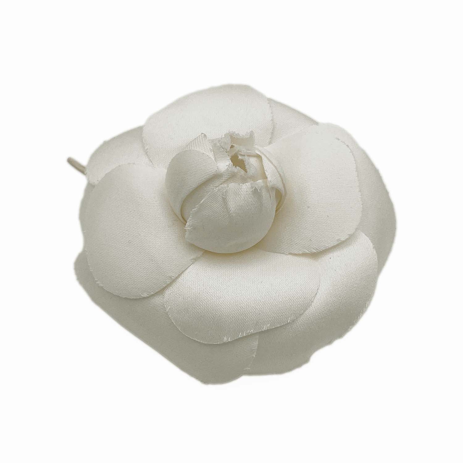 CHANEL シャネル 9cm カメリア コサージュ ブローチ バッジ ホワイト