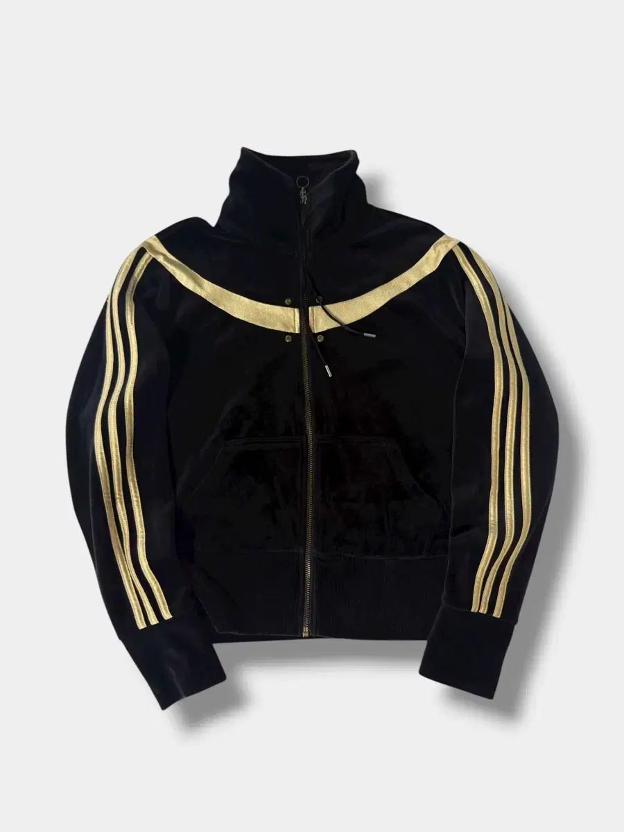 adidas ベルベットジャージ XL 黒/金 アディダス 00s 黒 金 バイカラー ビックロゴ ツアーベルベット