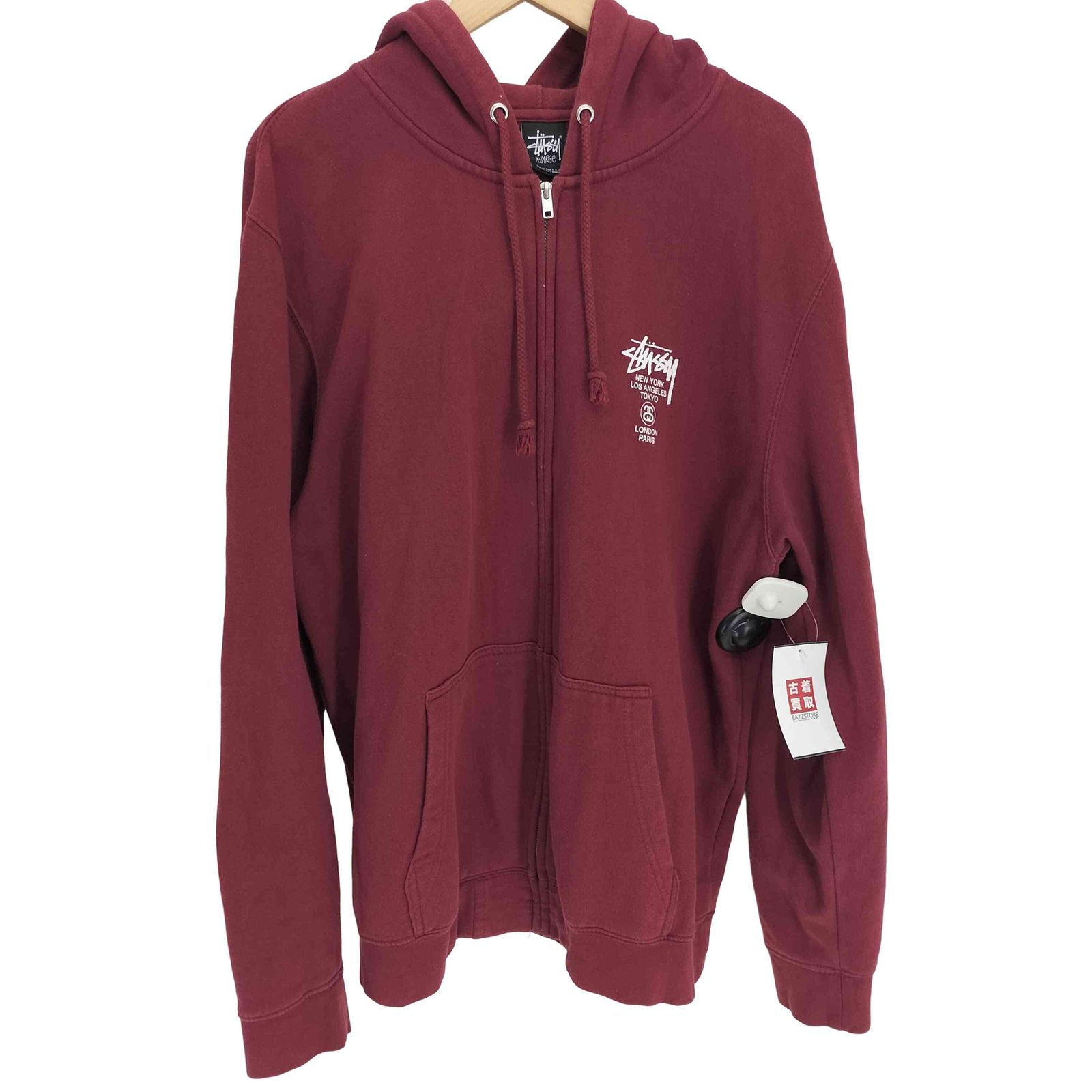 ベスト ステューシー Stussy USA製 WORLD TOUR ZIP HOODー ワールド