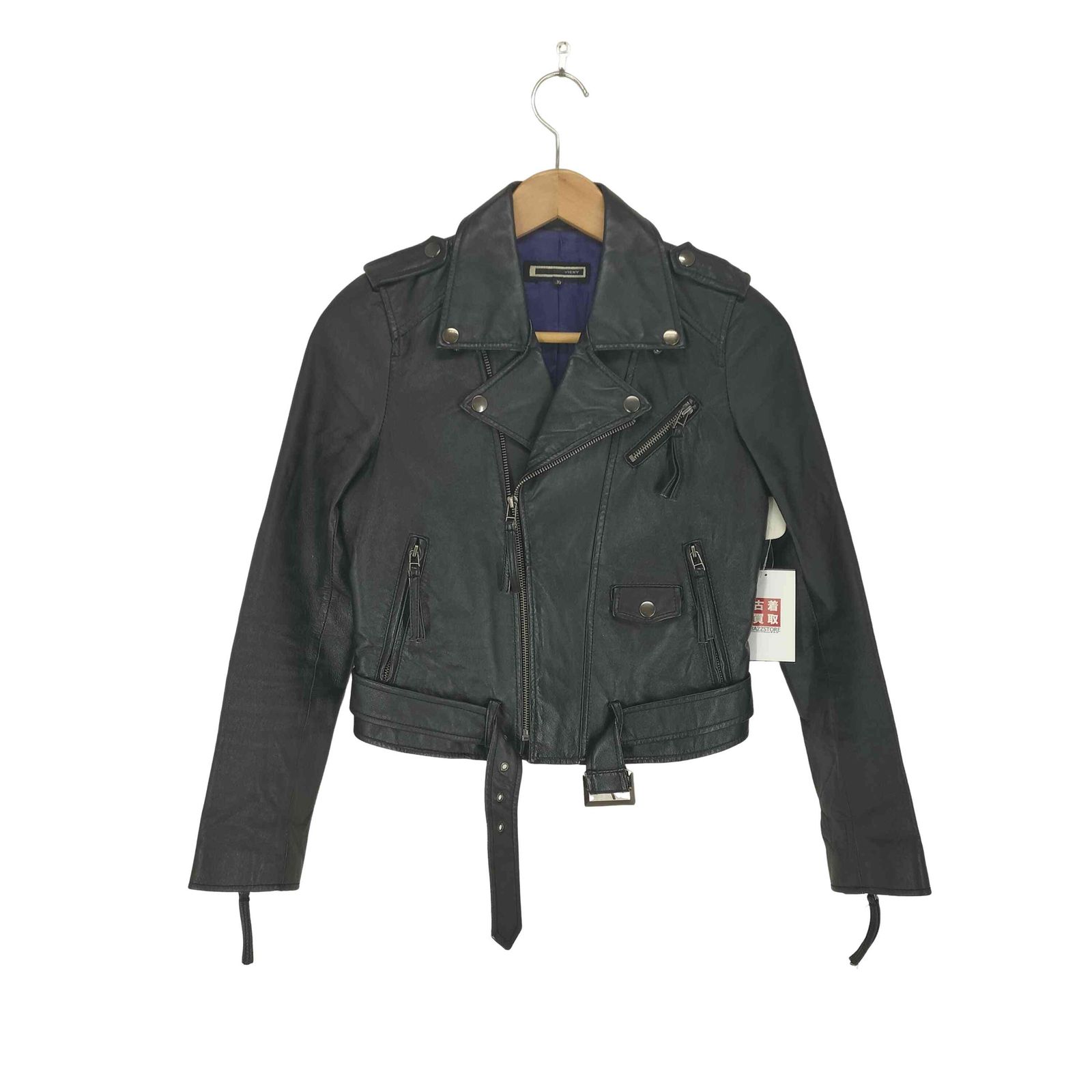 ユーズドフルギ USED古着 {{VIGNY}} ピッグレザーダブルライダースジャケット レディース 36