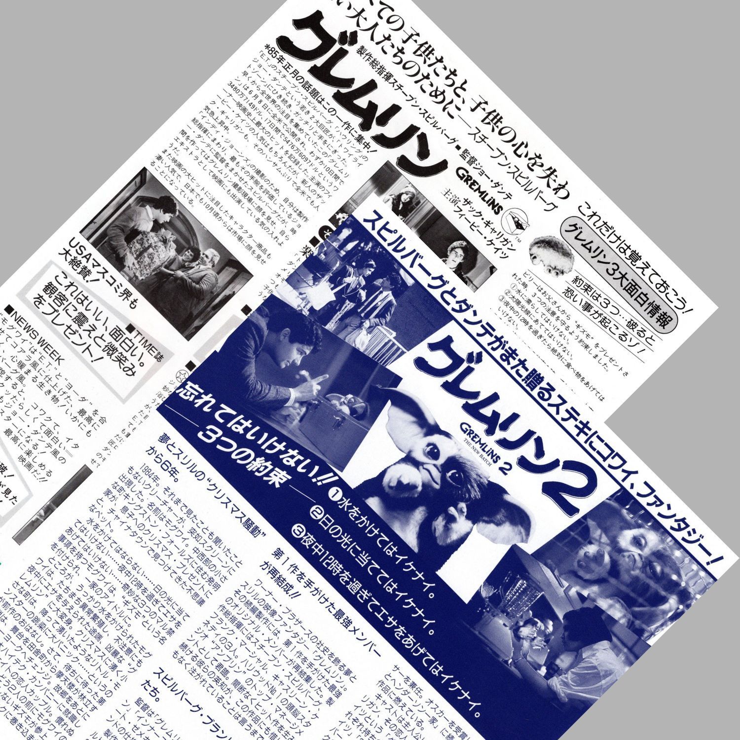 送料無料 】 グレムリン シリーズ 映画 チラシ 2枚 セット Gremlins