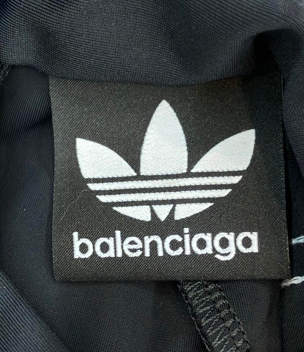 美品 バレンシアガ アディダス 半袖Tシャツ モックネック 後ジップアップ レディース SIZE 34 (XS) BALENCIAGA adidas 美品 バレンシアガ アディダス 半袖Tシャツ モックネック 後ジップ