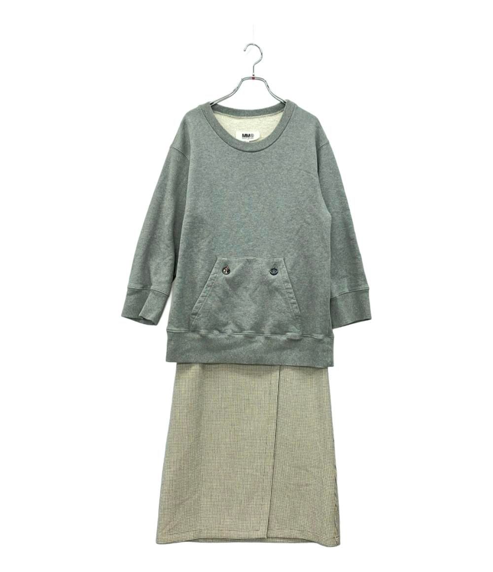 エムエムシックス メゾンマルジェラ 裏起毛 3wayドッキングワンピース