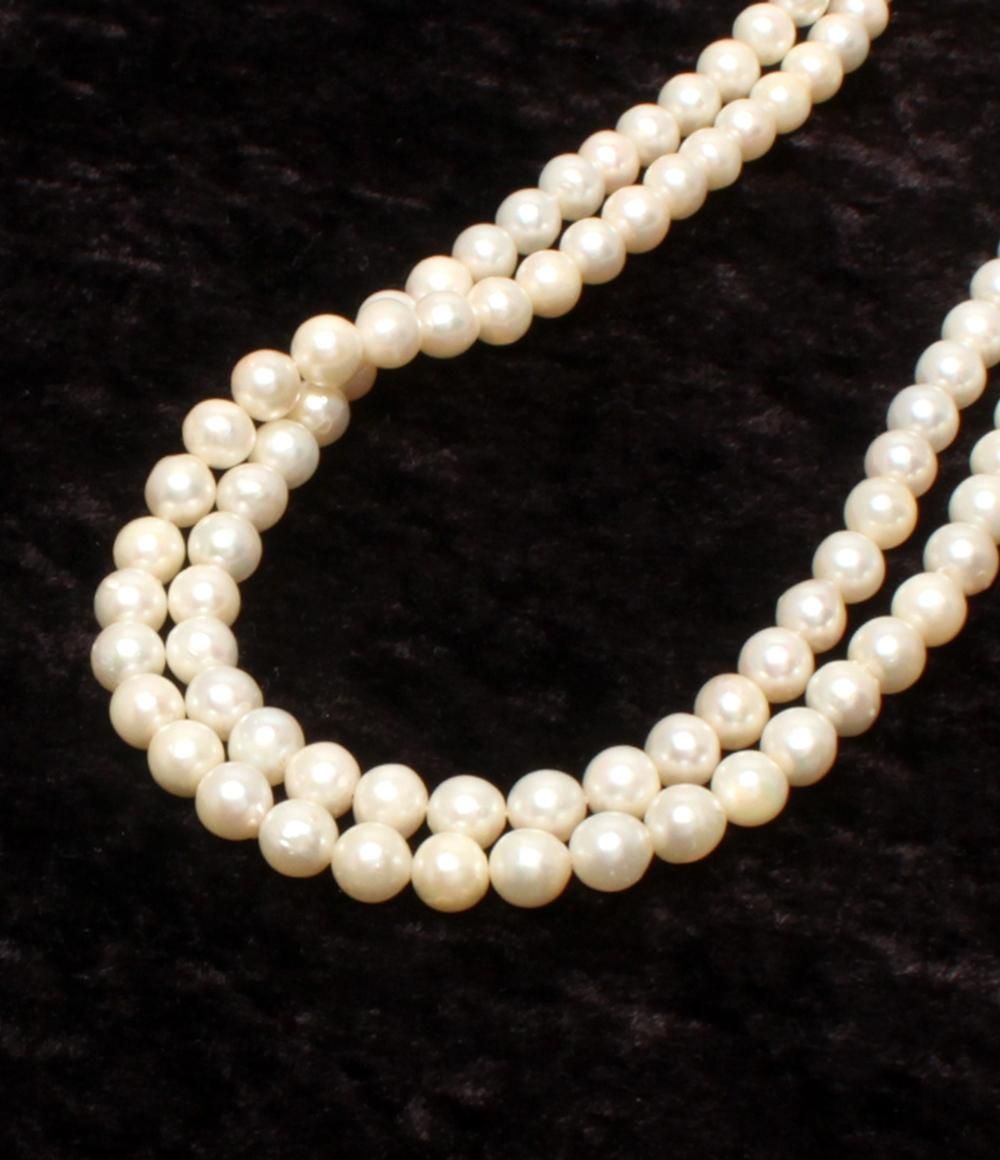 2連ネックレス SV パール 6.5-7.0mm レディース 高品質 AKOYA真珠