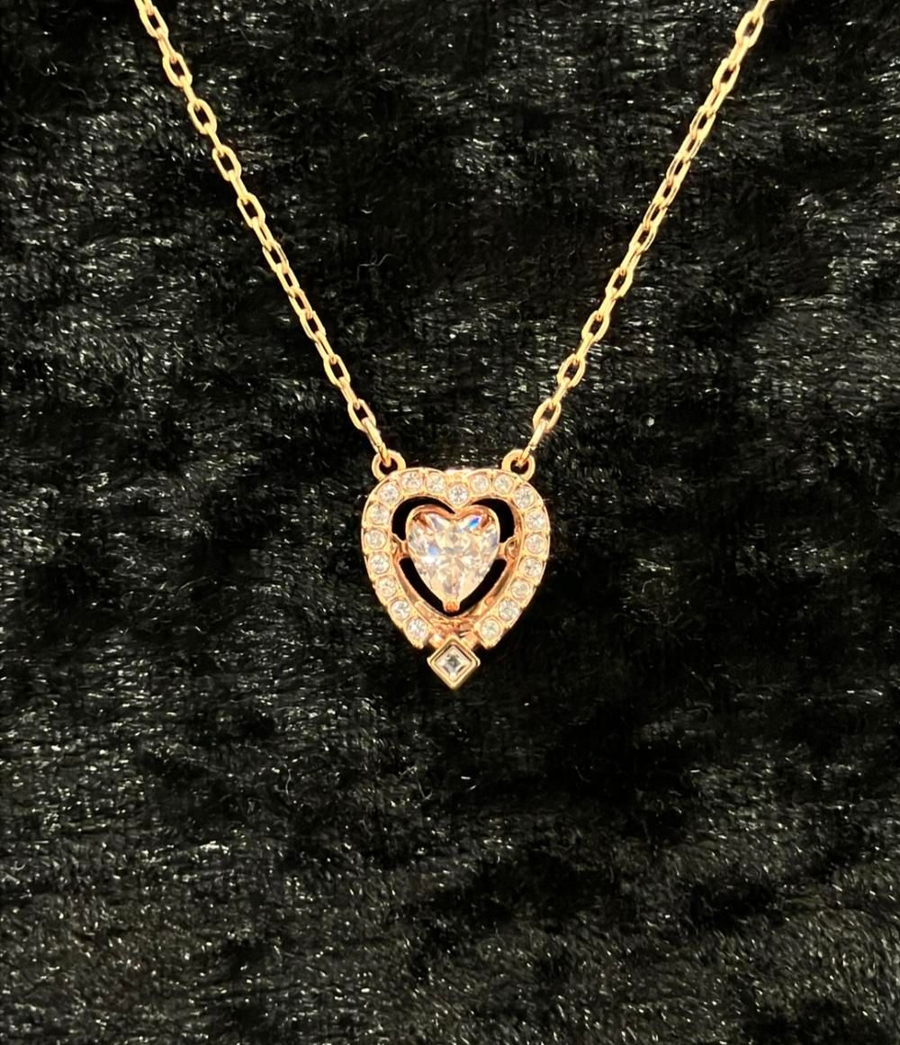 美品 スワロフスキー ネックレス ハートモチーフSparkling Dance Heart 5284188 レディース SWAROVSKI ...