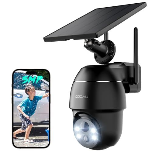 新品】【2025最新500万超高画素】COOAU 防犯カメラ 屋外 ソーラー 電源