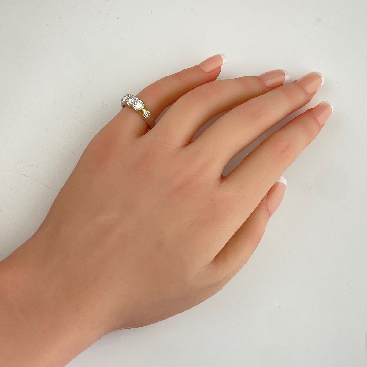 メレダイヤ デザインリング プラチナ YG イエローゴールド 指輪 リング