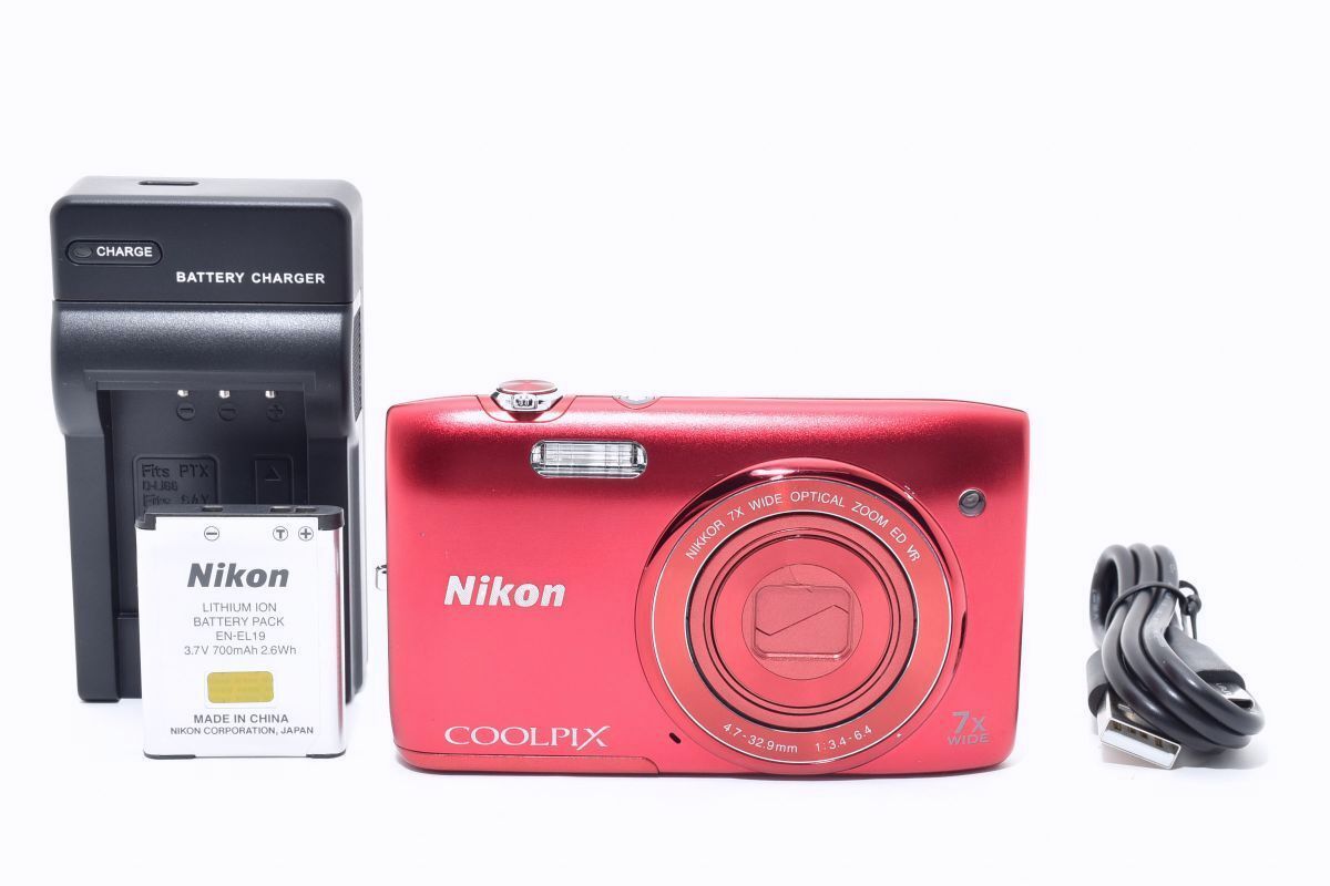 ☆美品☆ Nikon COOLPIX S3500 レッド Amazon | Nikon デジタルカメラ COOLPIX S3500 光学7倍ズーム 有効画素