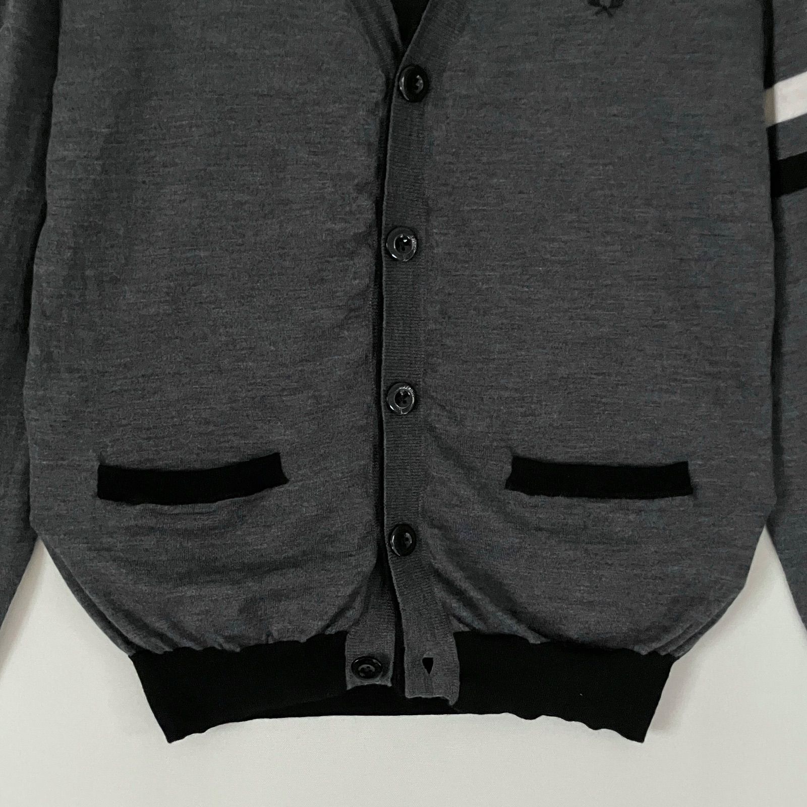 フレッドペリー FRED PERRY☆メリノウール カーディガン☆バイカラー