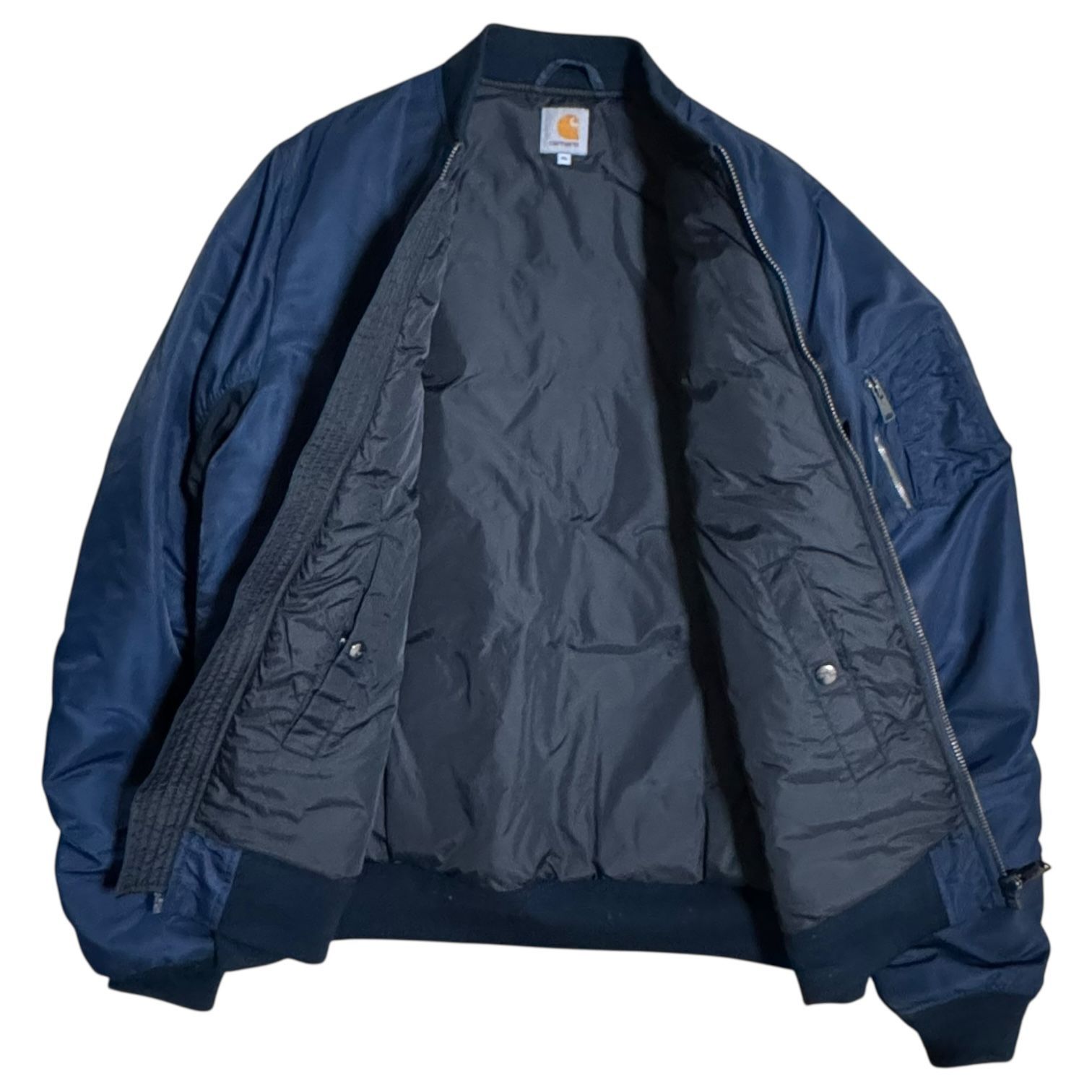 USED/古着】Carhartt 中綿 MA-1 フライトジャケット ネイビー Lサイズ